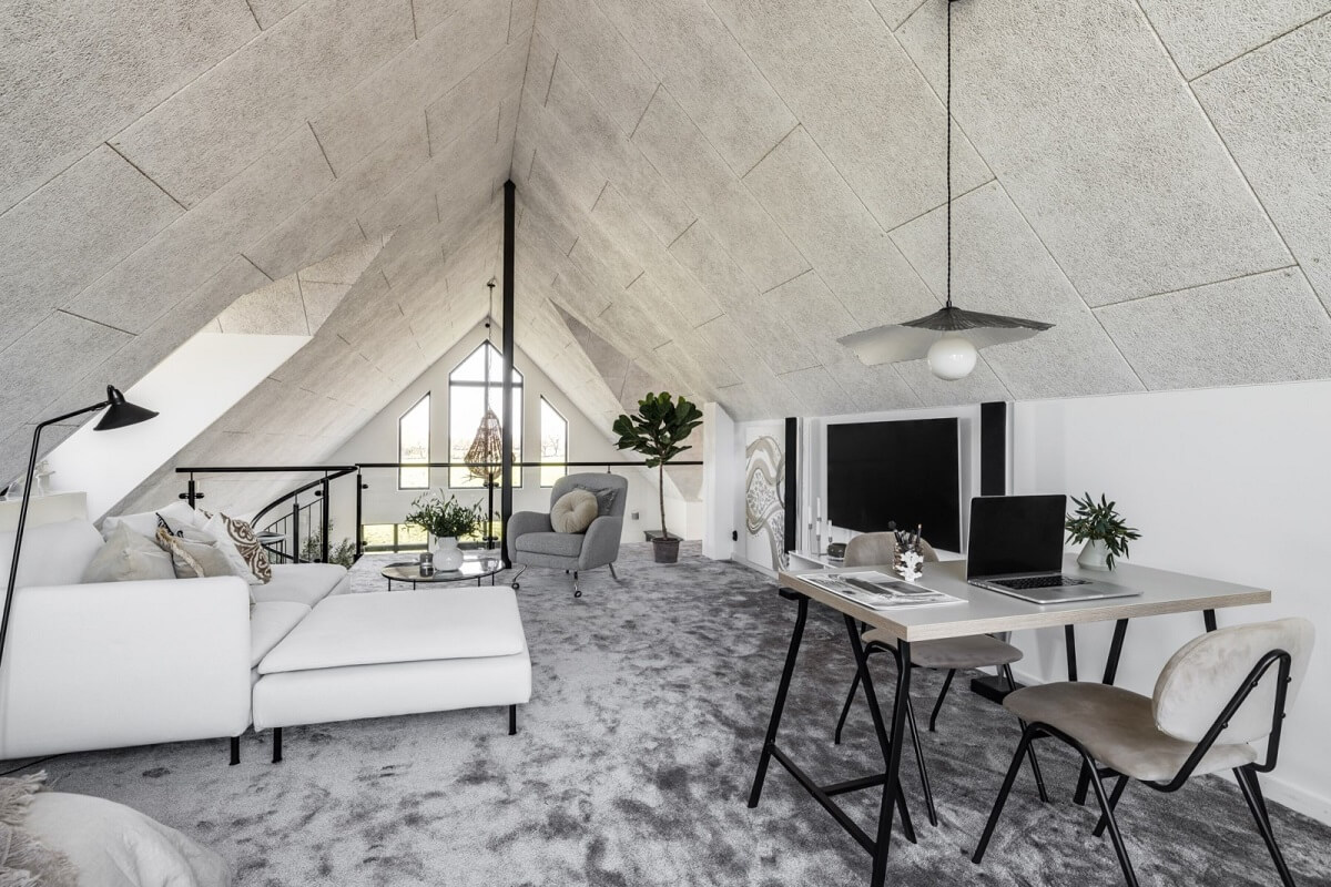 A Monochrome Swedish Villa with High Ceilings 19 loft-space-living-room-home-office-nordroom