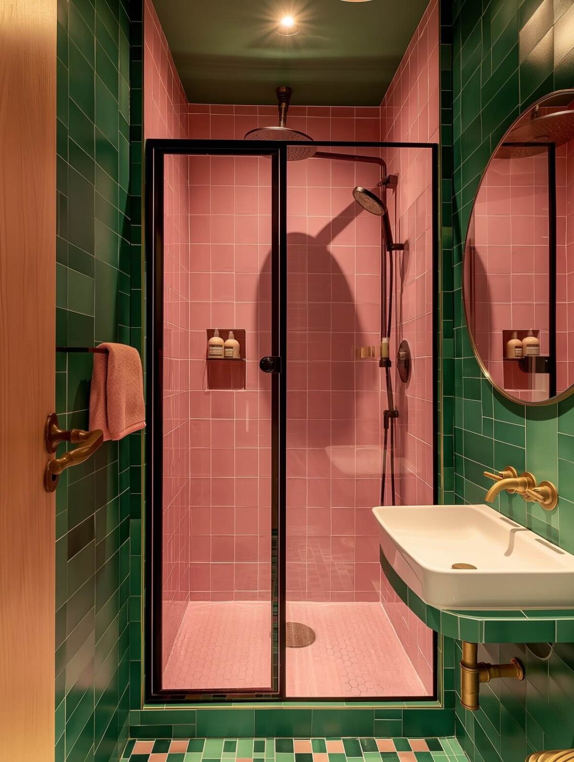 83 Small Bathroom Ideas & How To Make It Look Bigger 54 green and pink small bathroom nordroom 83 Small Bathroom Ideas & How To Make It Look Bigger