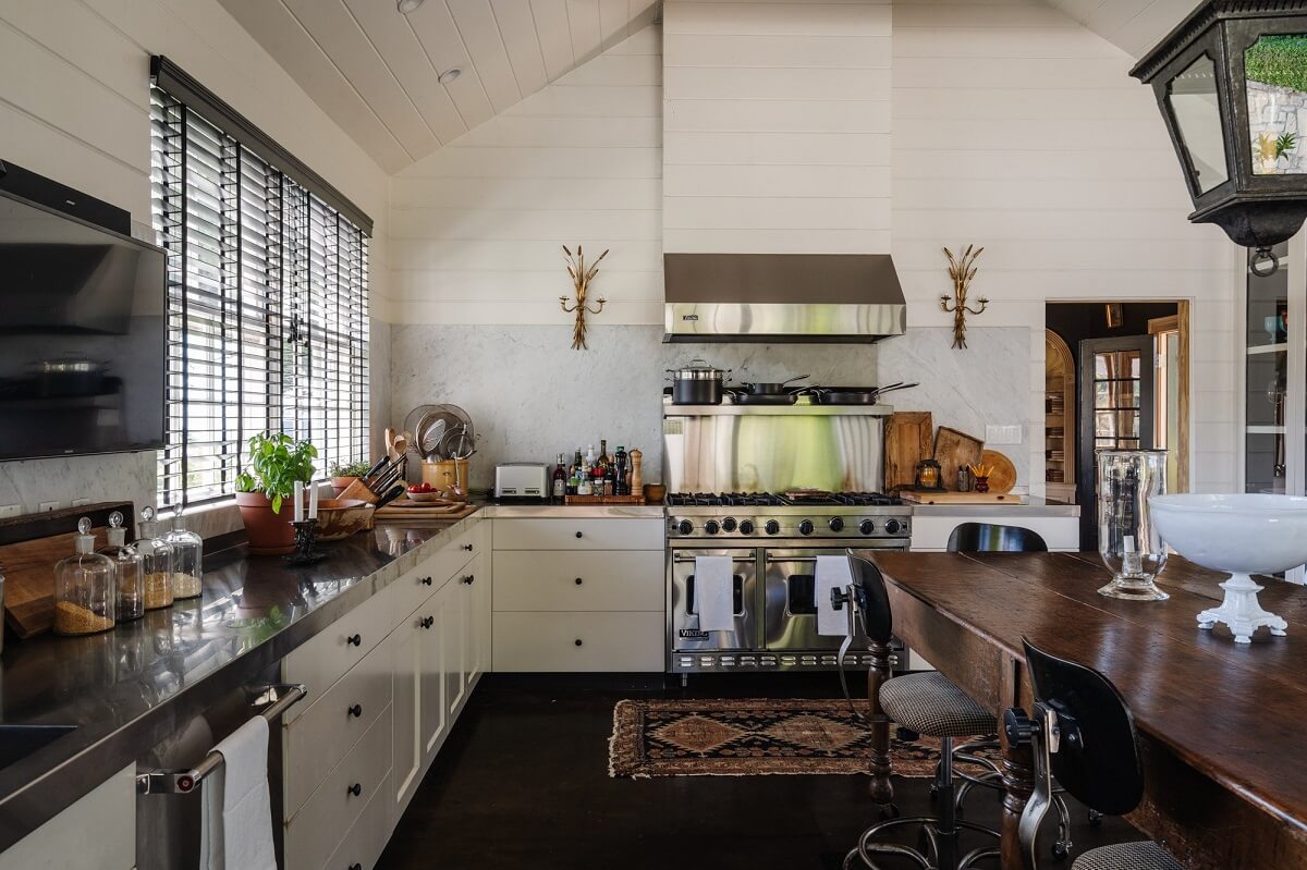 Black Accents in a Traditional Los Angeles Home 1 kitchen-white-cabinets-black-floor-nordroom
