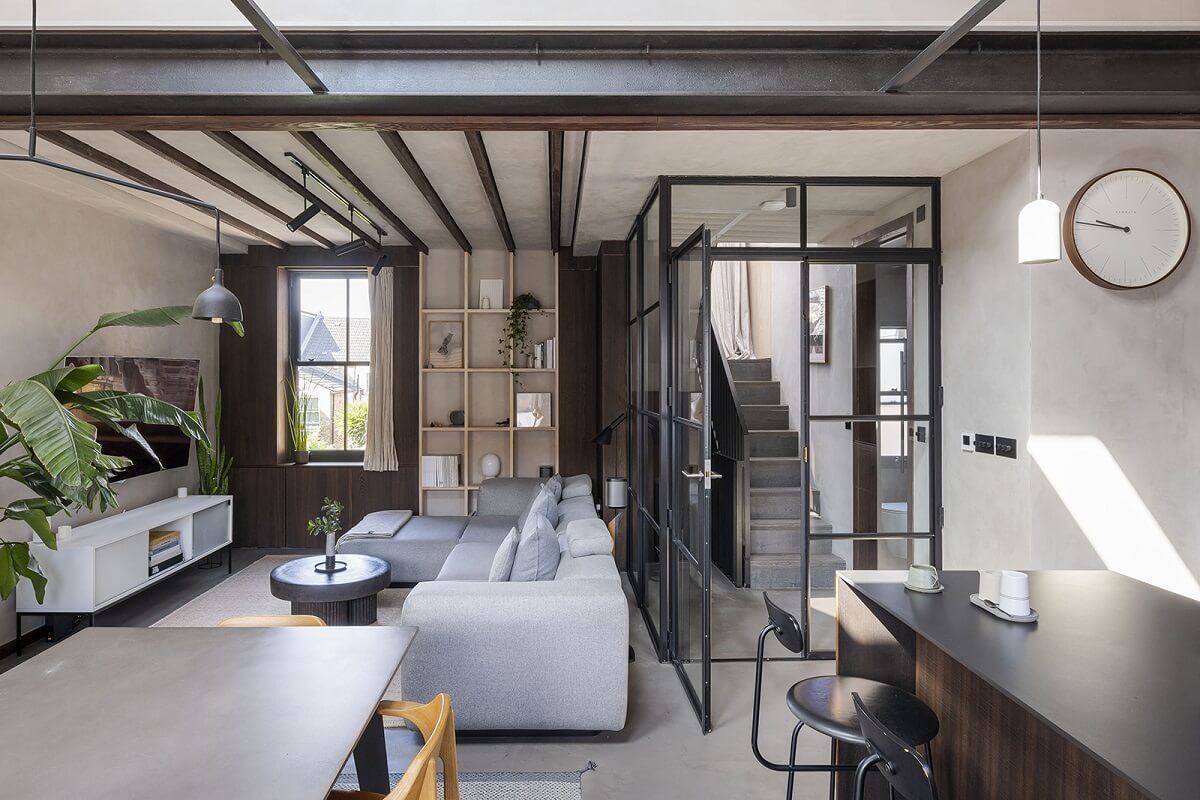 A Victorian House with Stylish Contemporary Interiors 1 open-plan-living-roon-contemporary-design-steel-glass-wall-nordroom