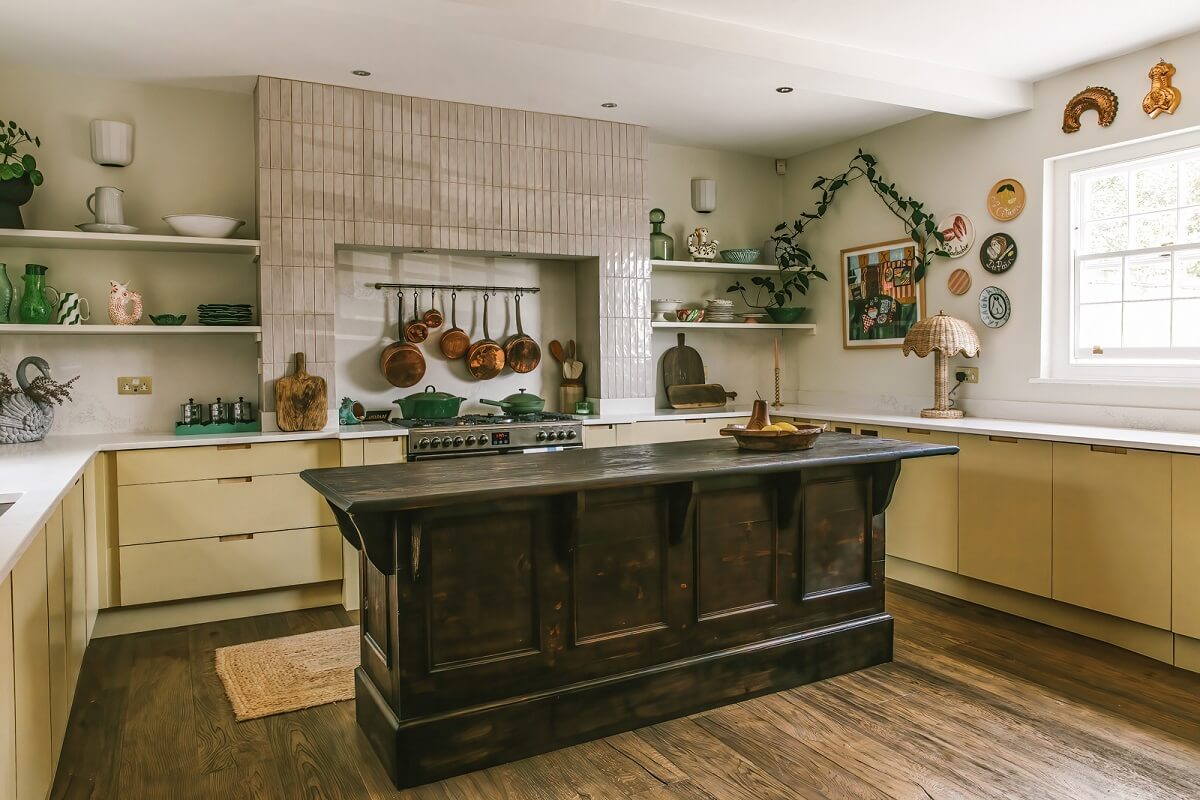 A Georgian House in England with Bold Color Pops 7 kitchen-light-yellow-cabinets-nordroom