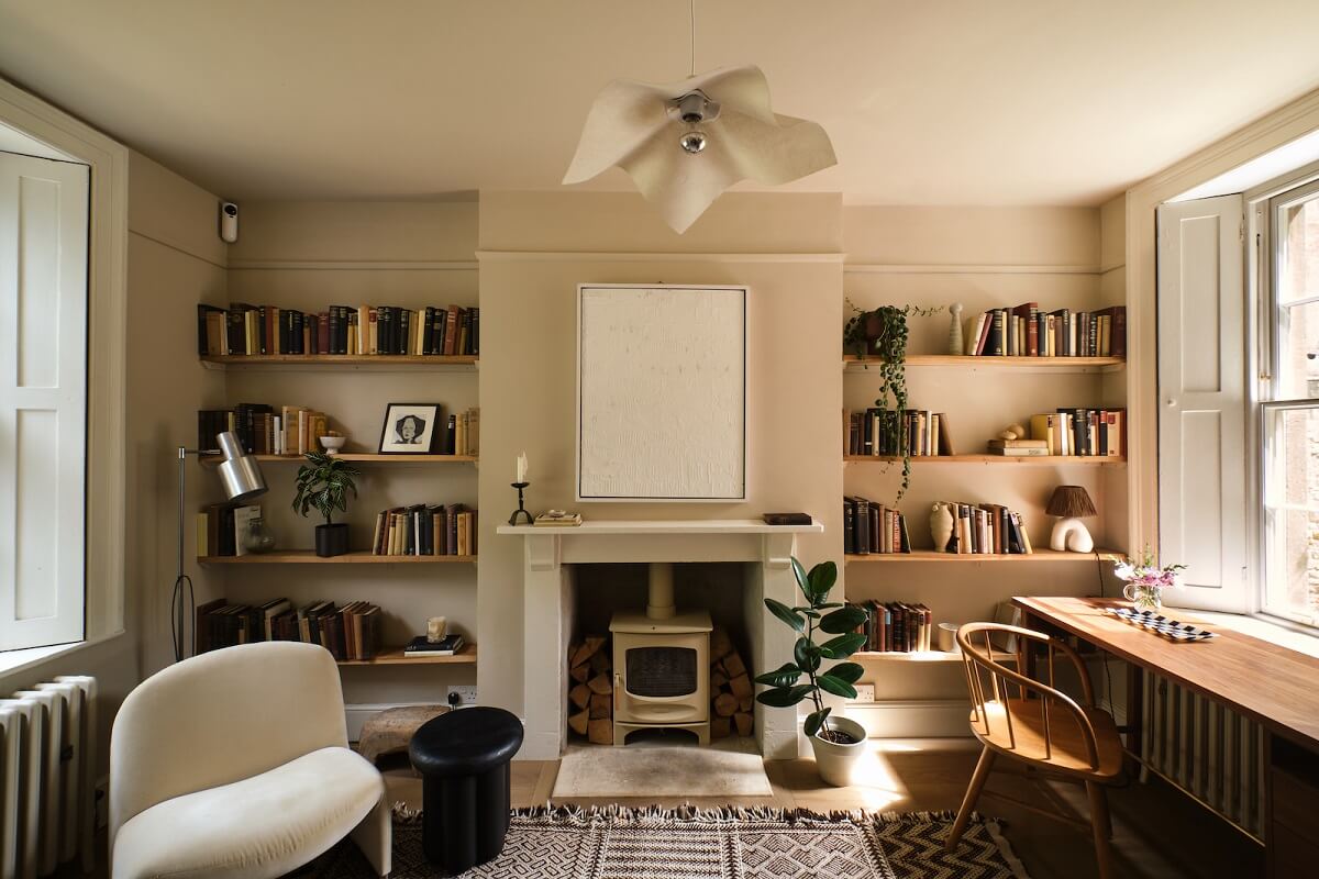 Best of 2023: Home Offices 5 living-room-fireplace-shelves-nordroom