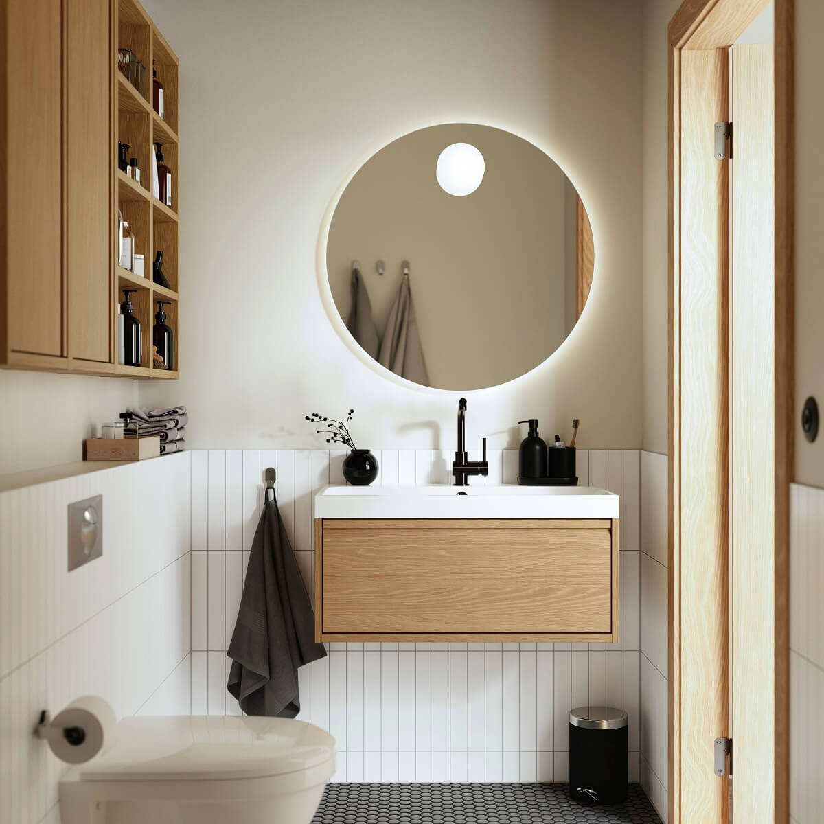 New IKEA Bathroom Collections For A Fresh Start in 2024 1 IKEA-ÄNGSJÖN-bathroom-vanity-round-mirror-nordroom