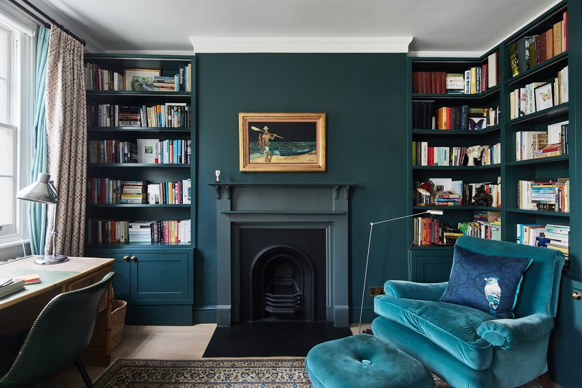 Best of 2023: Home Offices 1 dark-blue-home-office-library-room-nordroom