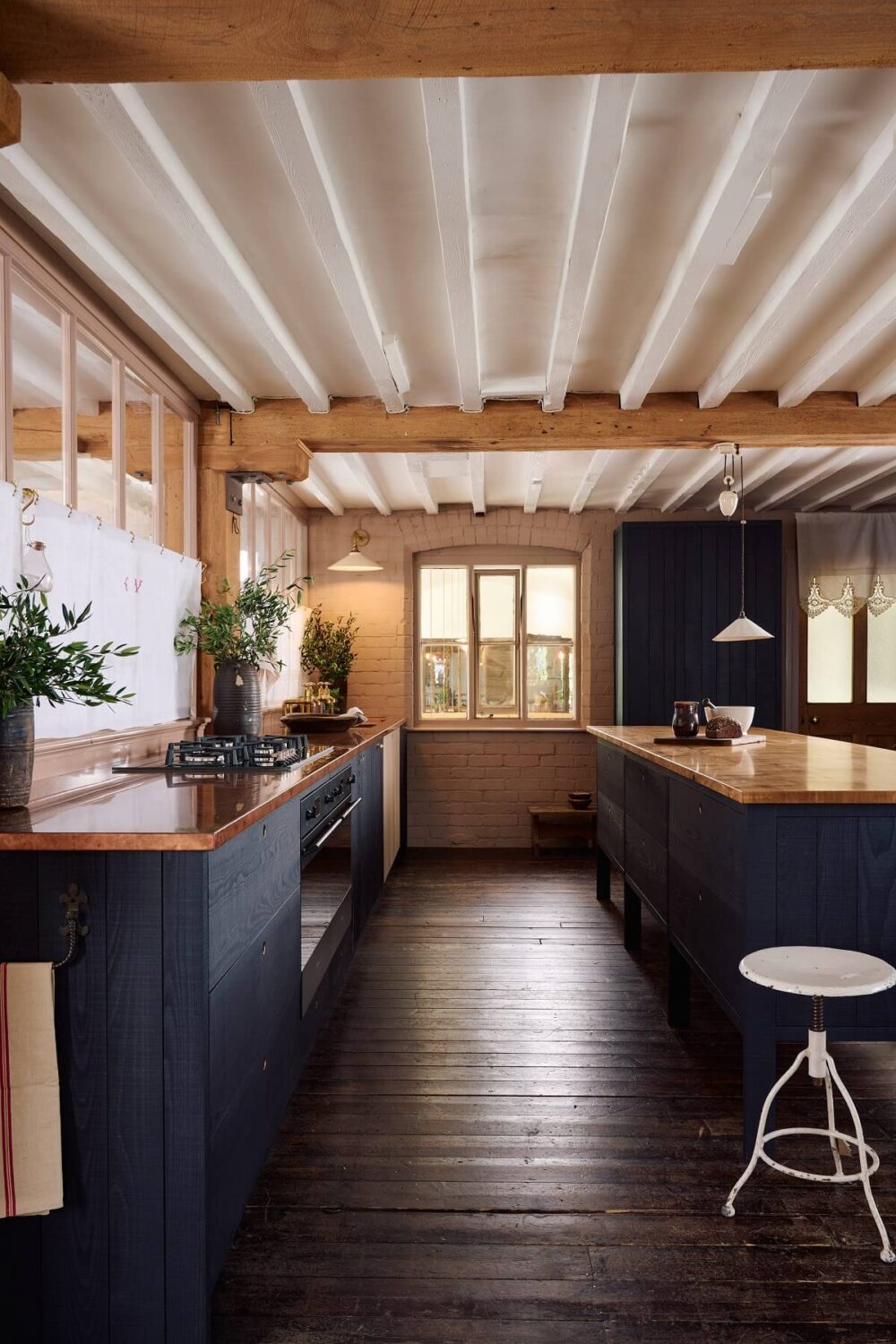 Best of 2023: Kitchens 15 blue-sebastian-cox-kitchen-copper-worktop-wooden-floor-nordroom