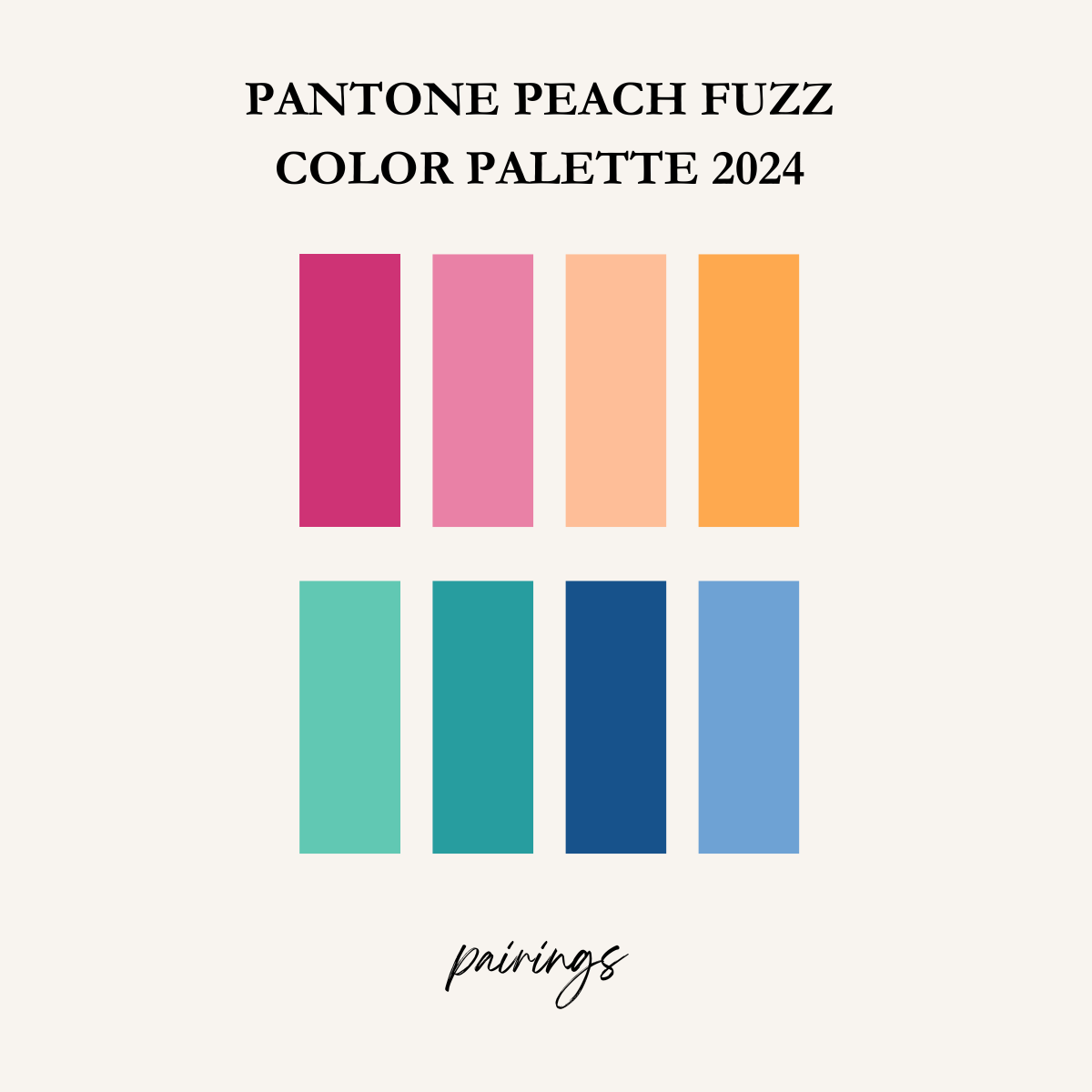 The Color Trends for 2024: Comforting Neutrals & Positive Accents 15 pantone peach fuzz color palette pairings