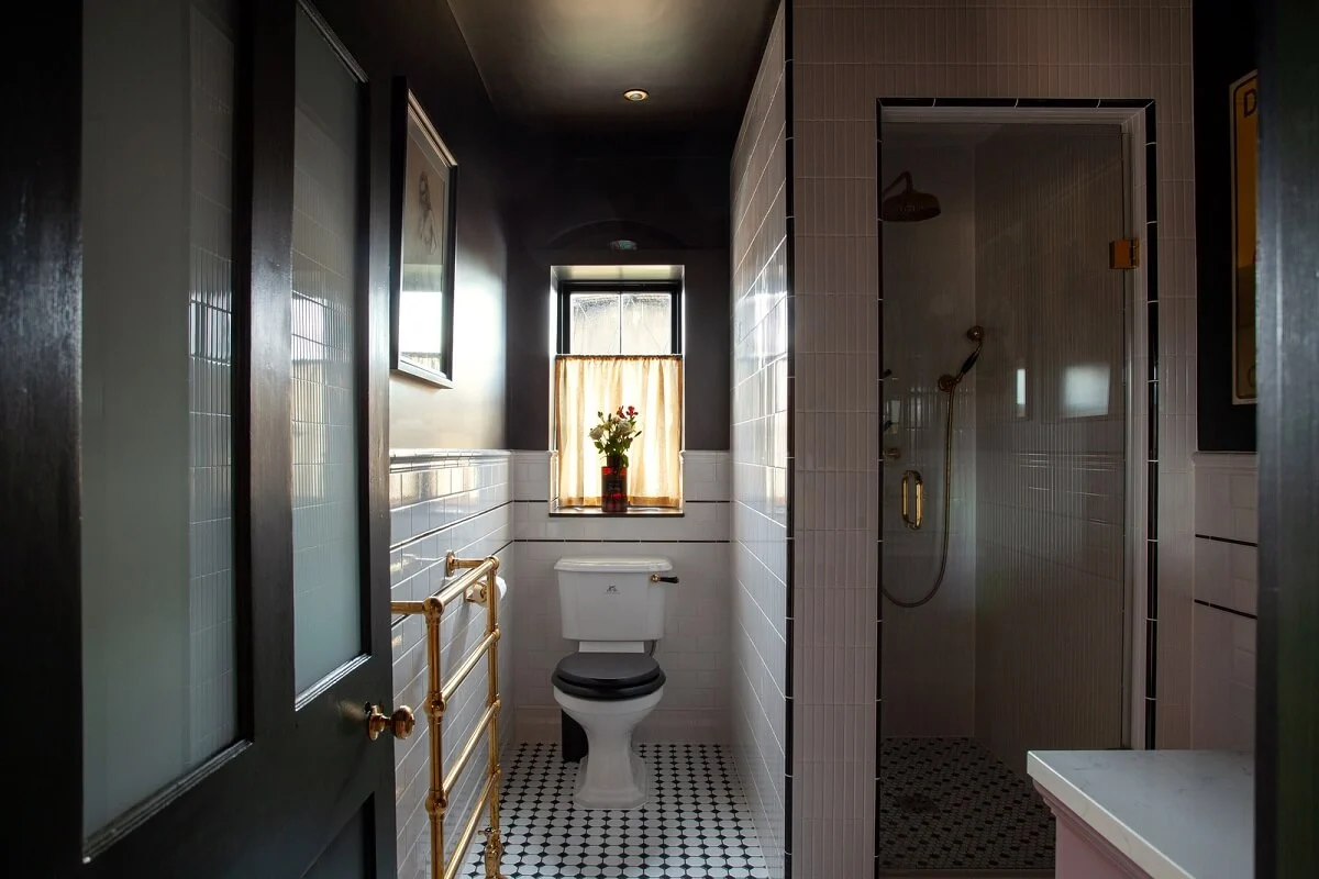 Bold Colors in a Charming Historic House in England 26 dark-green-bathroom-nordroom