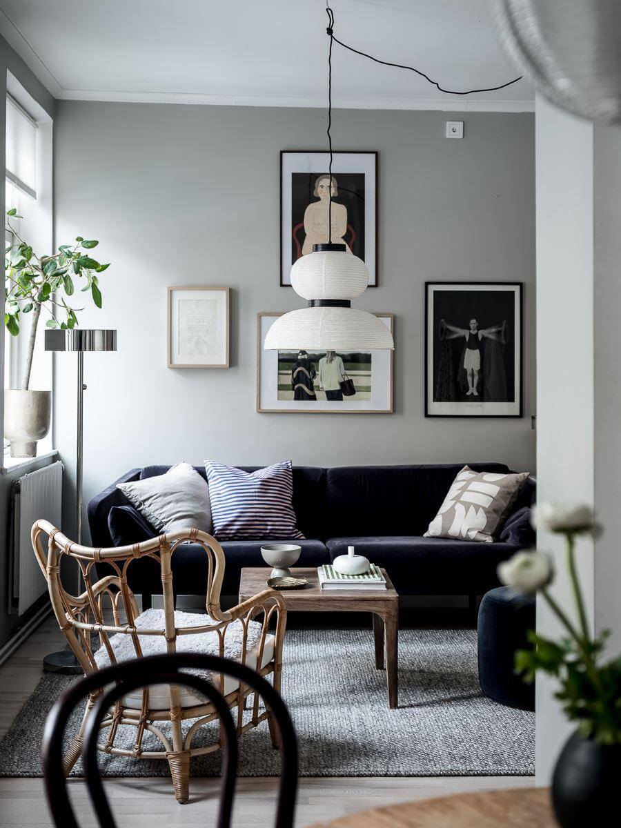 These Paint Colors Increase The Value of Your Home 15 gray walls purple sofa scandinavian studio apartment nordroom