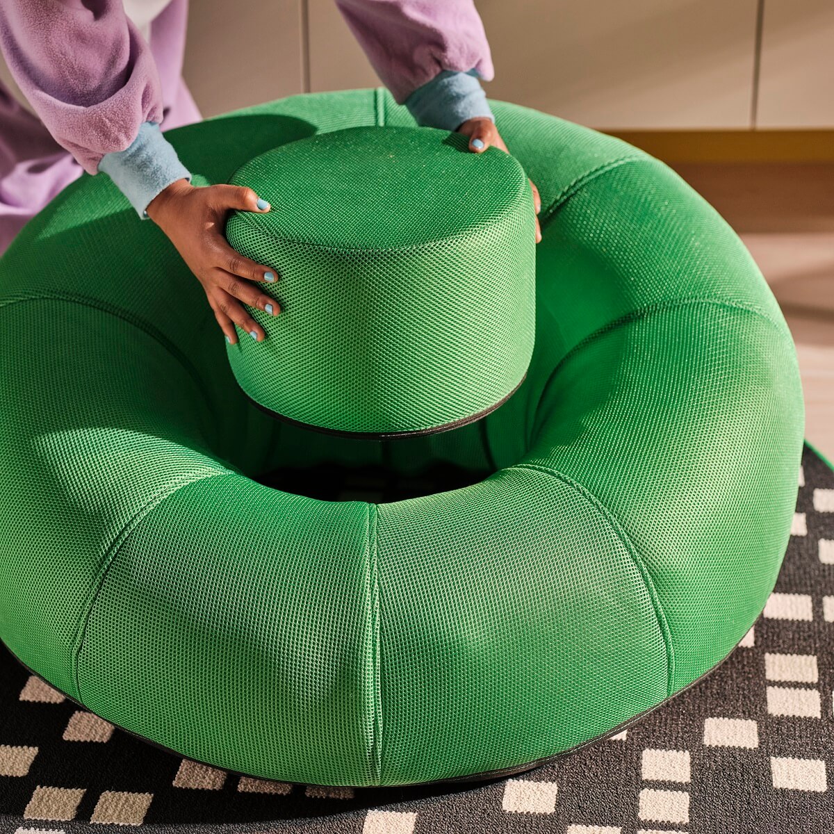 IKEA BRÄNNBOLL: A New Gaming Collection with Colorful Products 9 IKEA-BRANNBOLL-green-chair-with-stool-nordroom