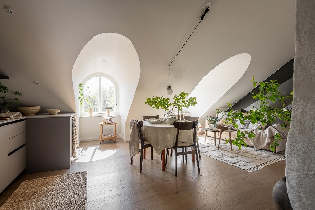 An Attic Studio Apartment with a Glass Room Divider 9 attic studio apartment