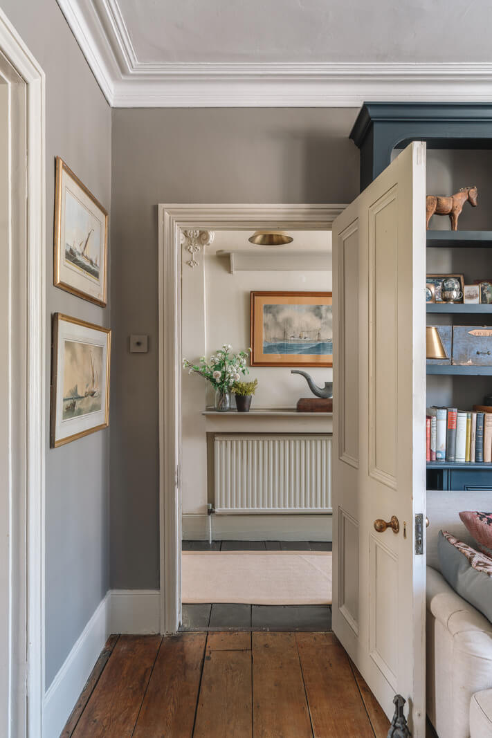 A Warm Muted Color Palette in a Victorian House 12 wooden floorboards