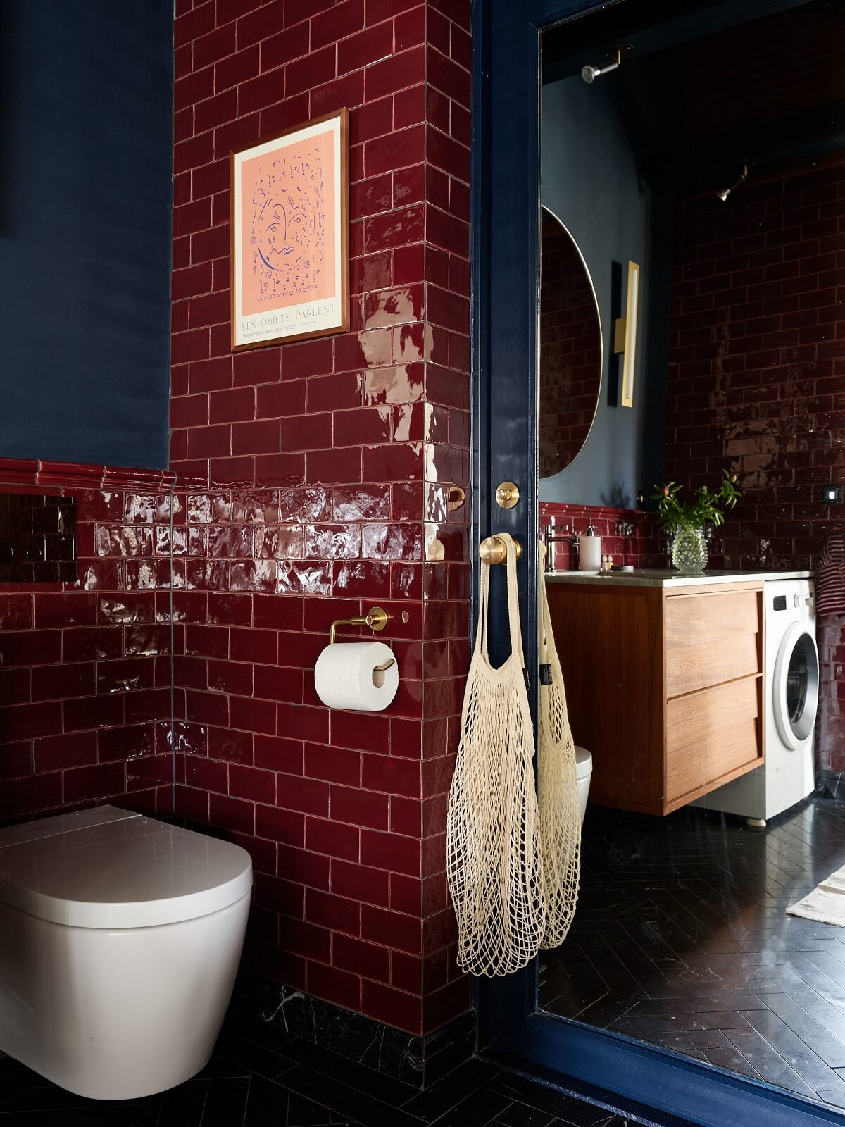 deep red bathroom tiles nordroom