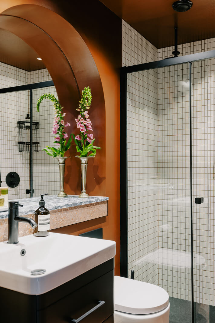 Boost Your Home's Value by Thousands with This Simple Paint Trick! 22 small bathroom with brown walls and ceiling nordroom