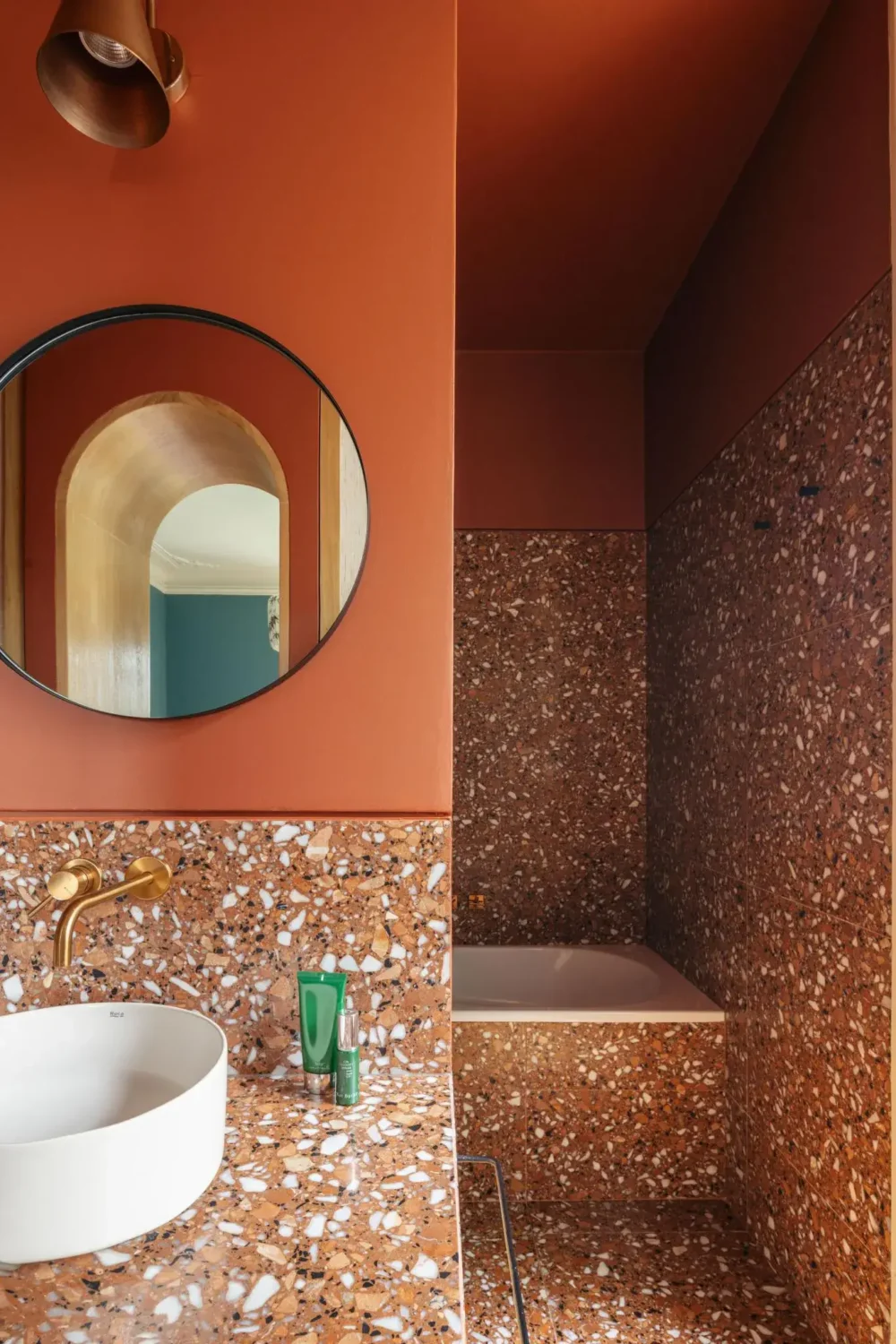 Boost Your Home's Value by Thousands with This Simple Paint Trick! 21 terracotta bathroom with terrazzo tiles nordroom