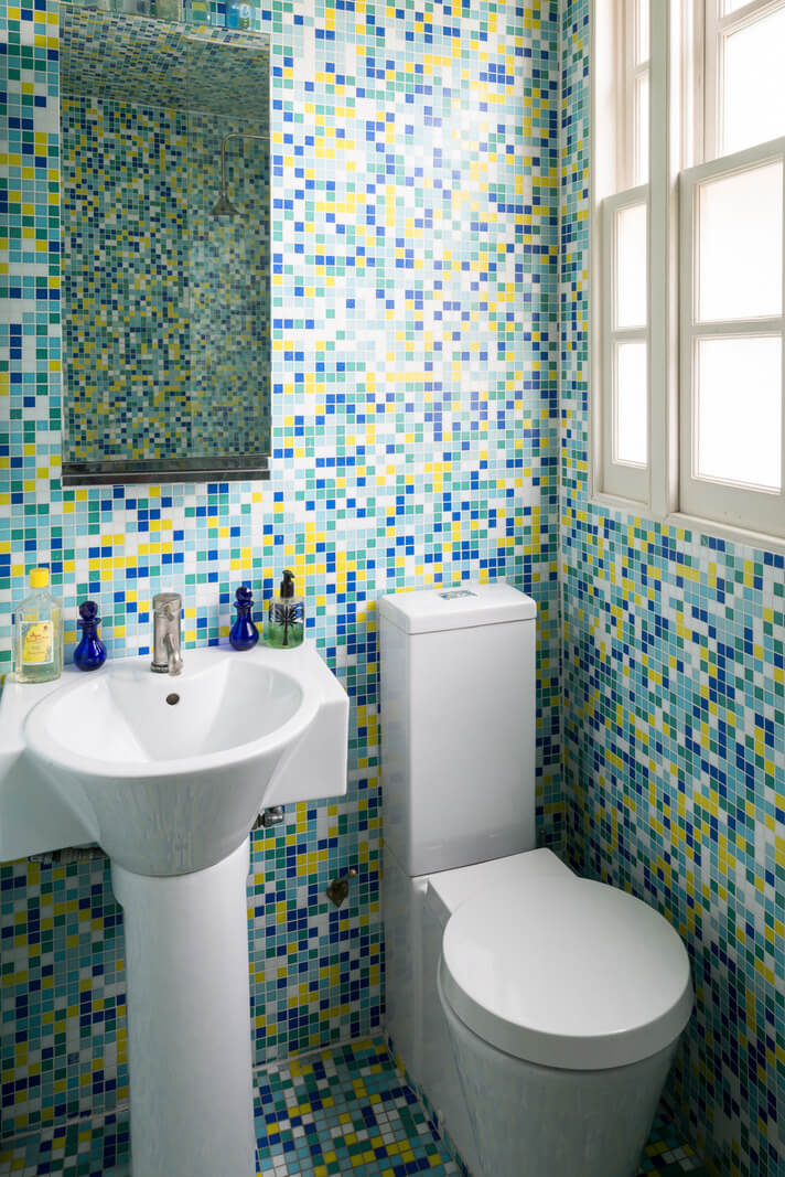 Heritage Colors and Original Details in a London Townhouse 23 small colorful bathroom