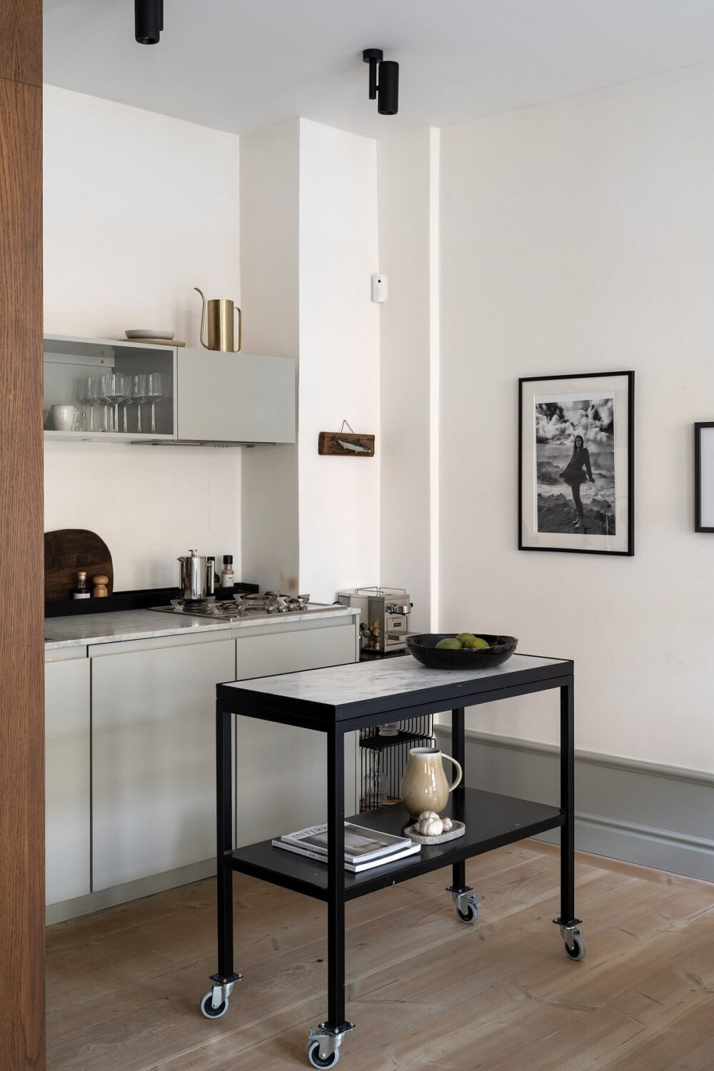 A Stylish Scandinavian Duplex with Custom-Made Cabinets 10 small kitchen with island