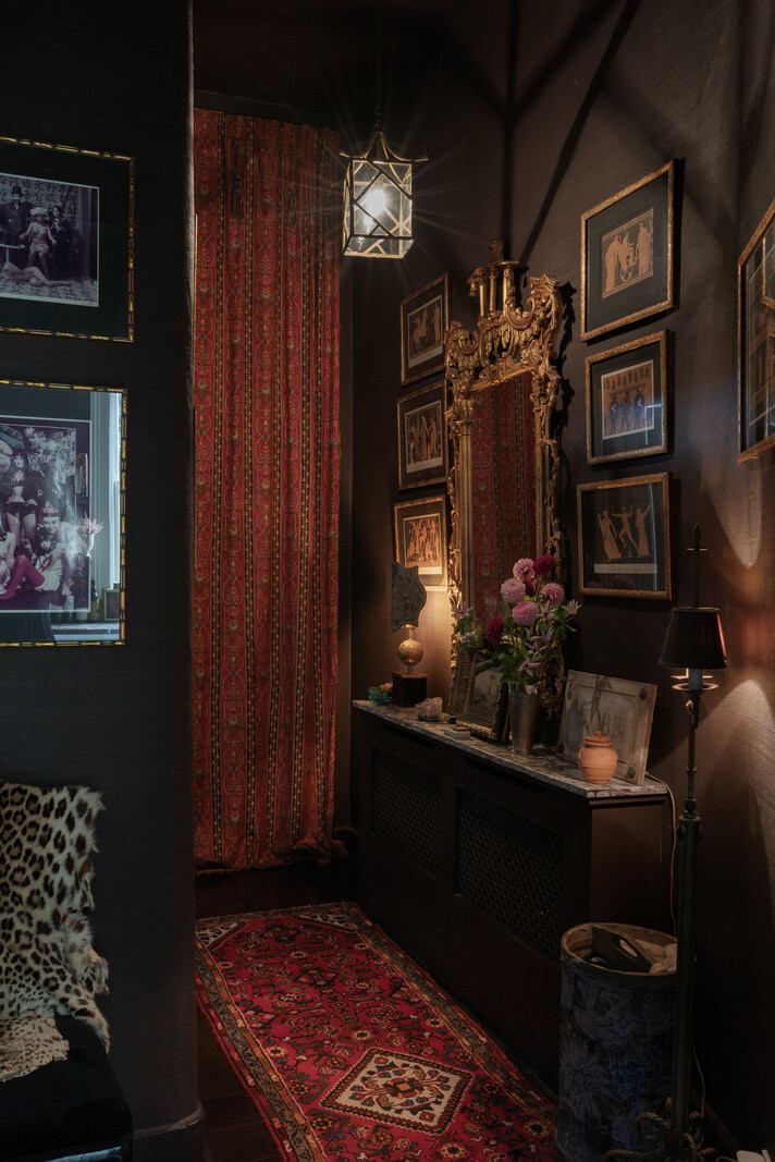 A Moody Color Palette and Eclectic Interiors in a London Apartment 15 moody gothic style hallway nordroom