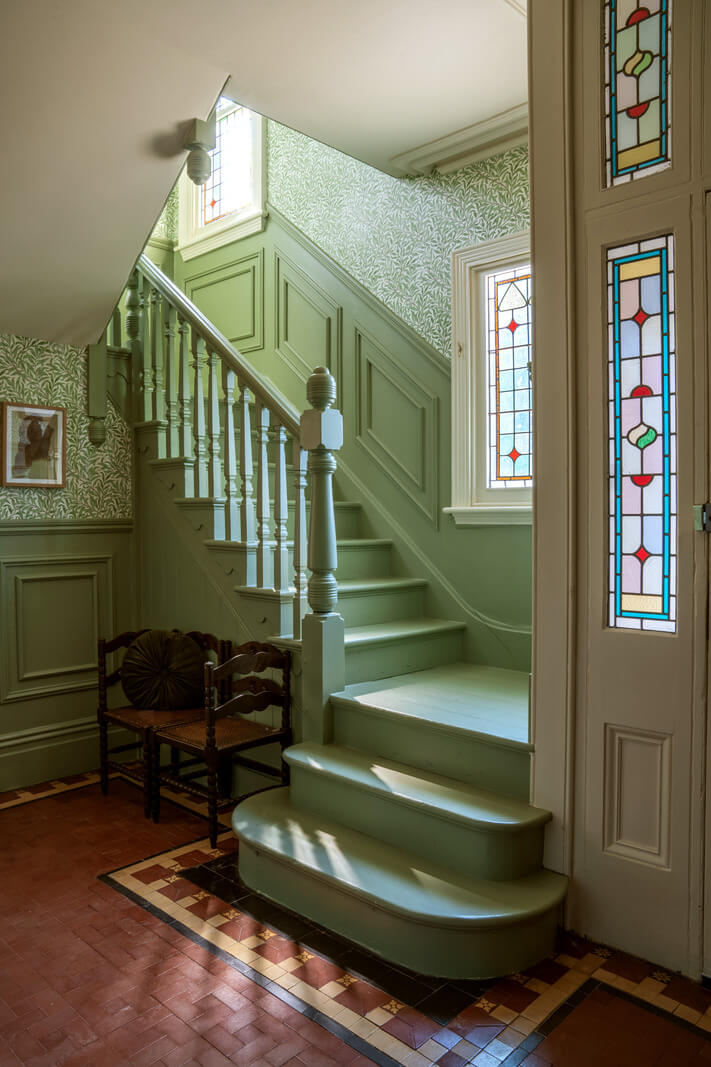 A Beautiful Edwardian House with Period Features 13 green stairs