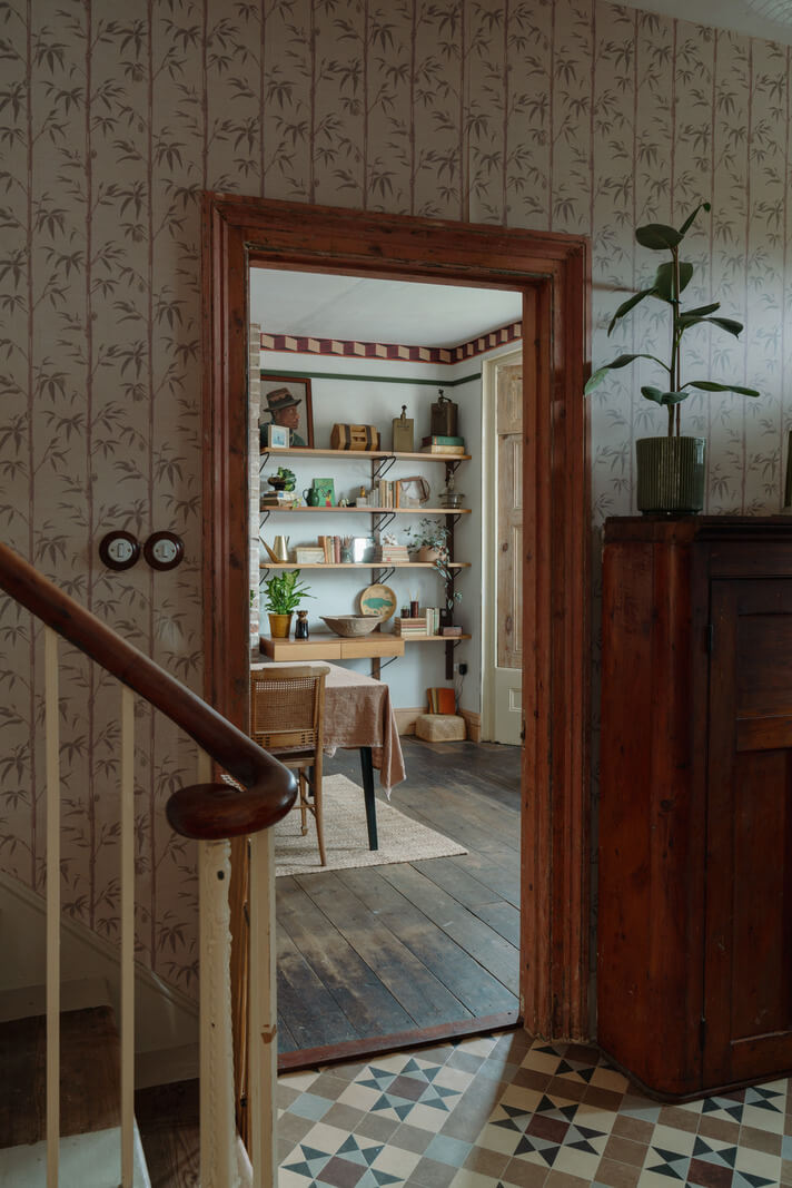 Pared Back Interiors in an English Home in Kent 12 hallway view into dining room