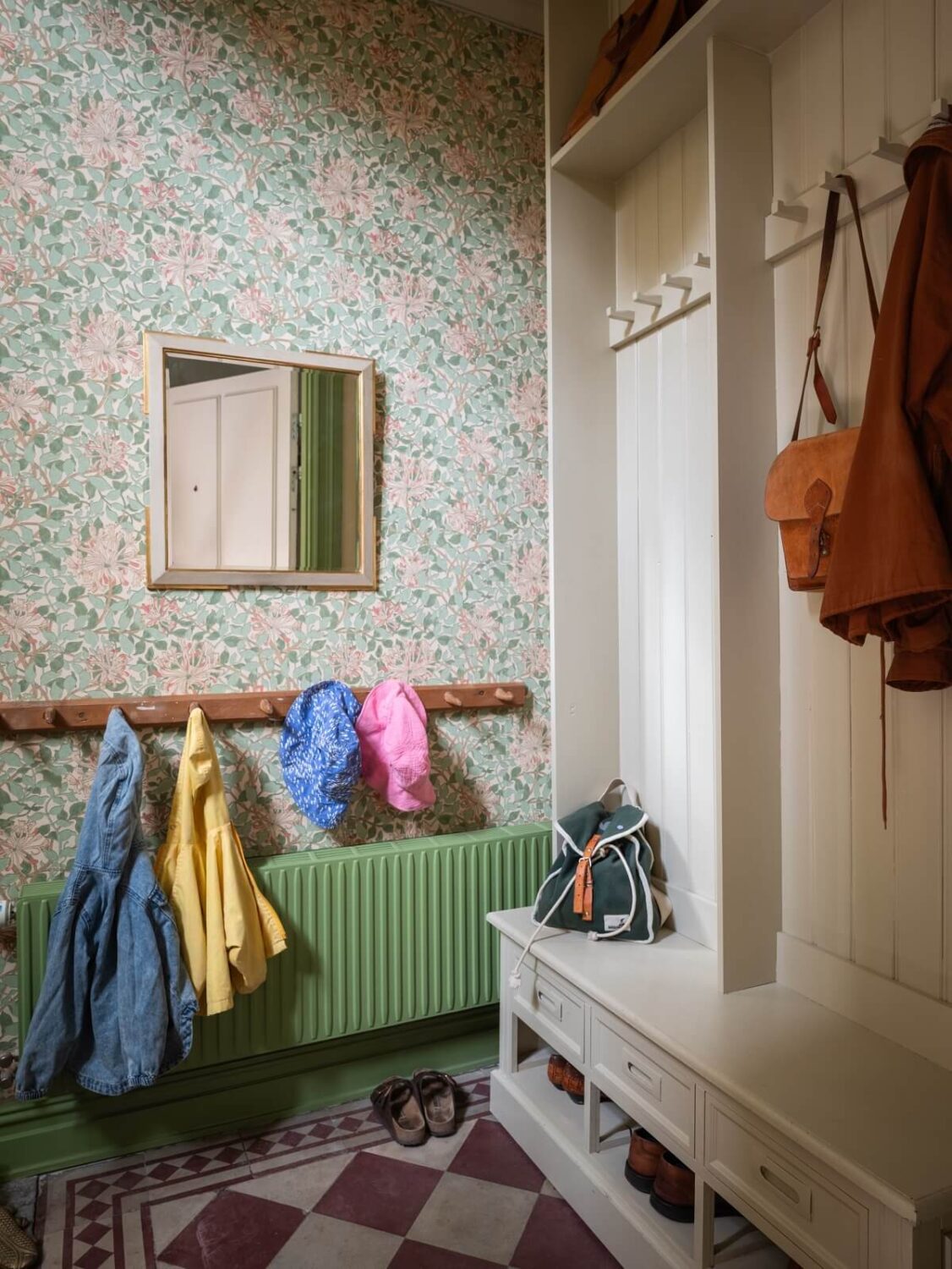 Charming Vintage Country Style in a Family Apartment in Sweden 34 hallway with classic checkerboard floor nordroom