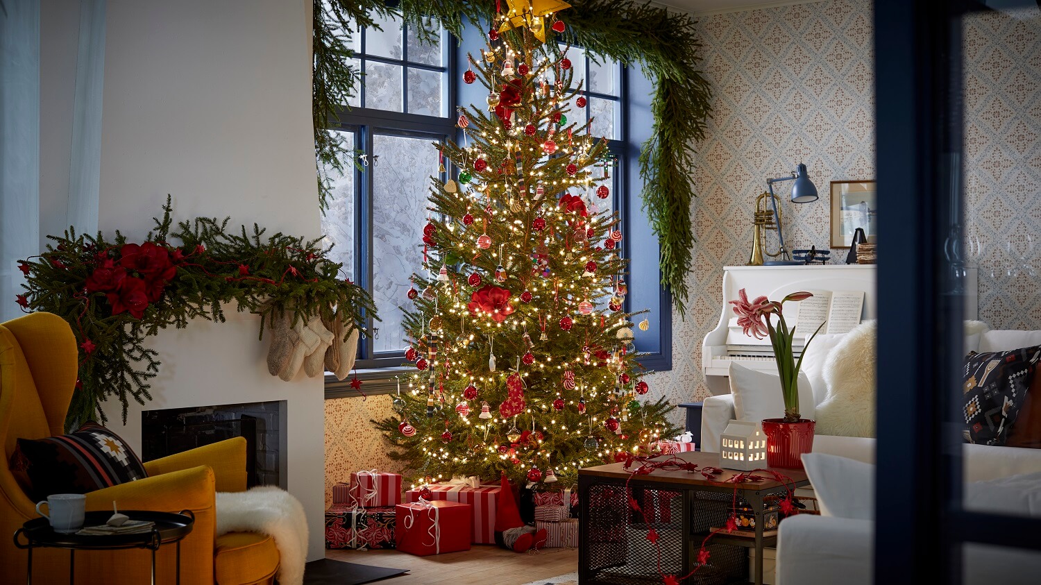 IKEA Catalogue 2026 + New IKEA Collections 40 living-room-with-tree-ikea-christmas-collection-2024-nordroom