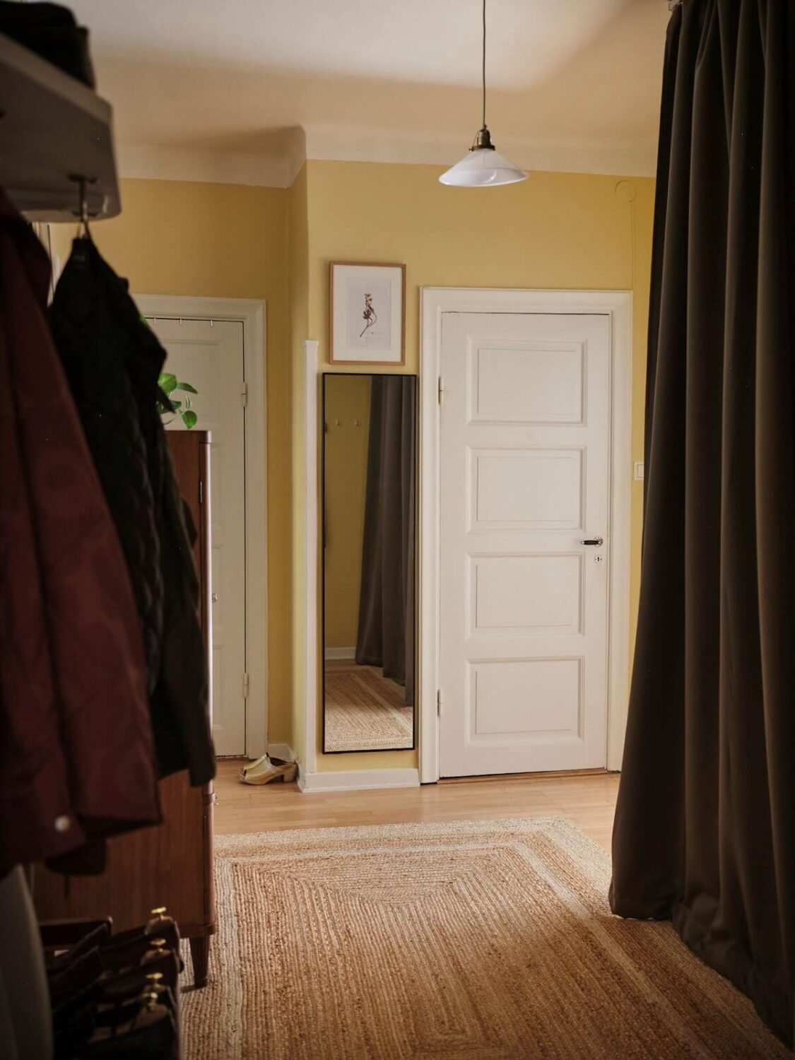 Muted Gray, Green, and Yellow Walls in a Stockholm Apartment 17 spacious yellow hallway nordroom Muted Gray, Green, and Yellow Walls in a Stockholm Apartment