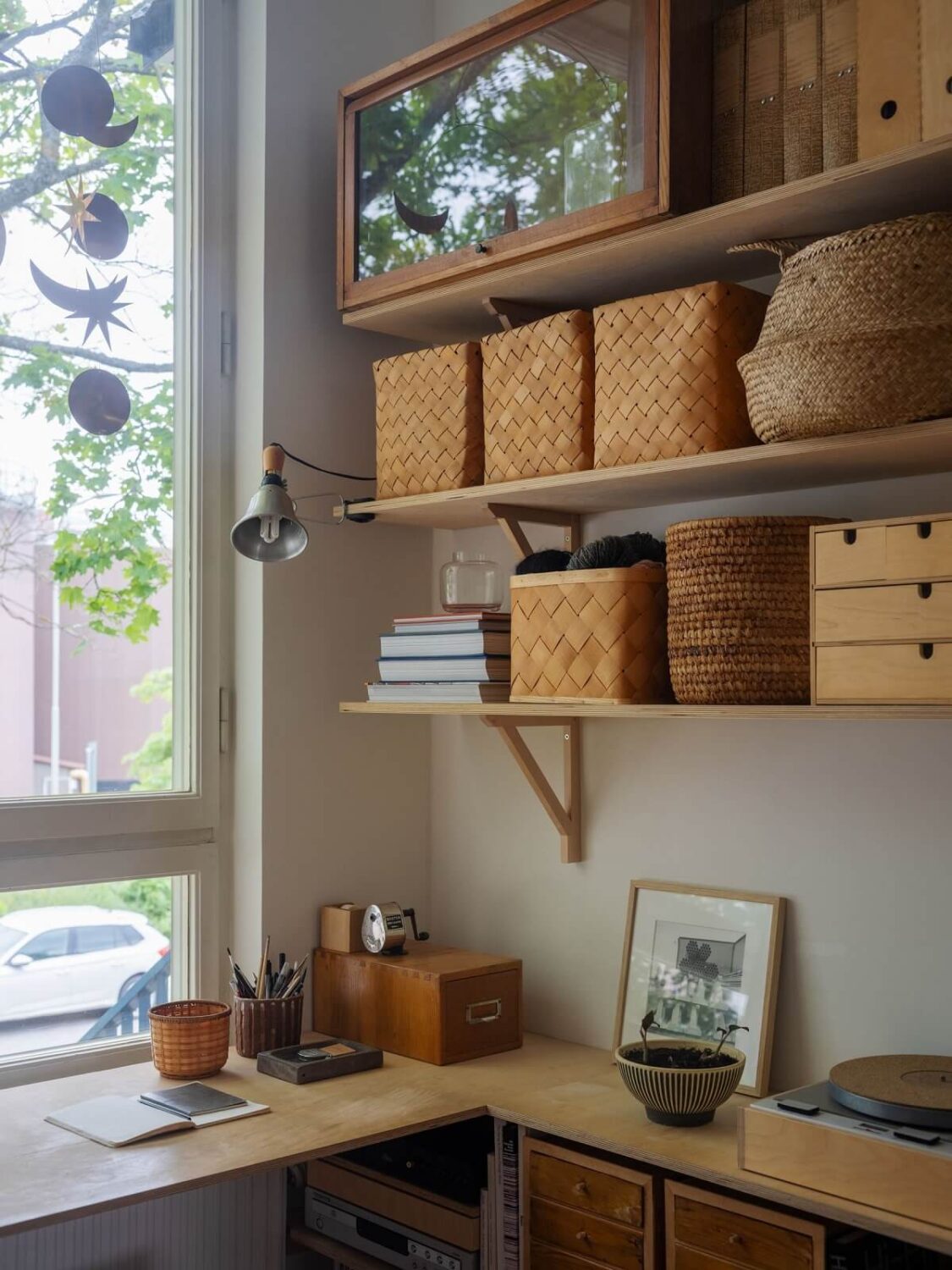 Best of 2024: Home Offices 4 home office with shelves and baskets
