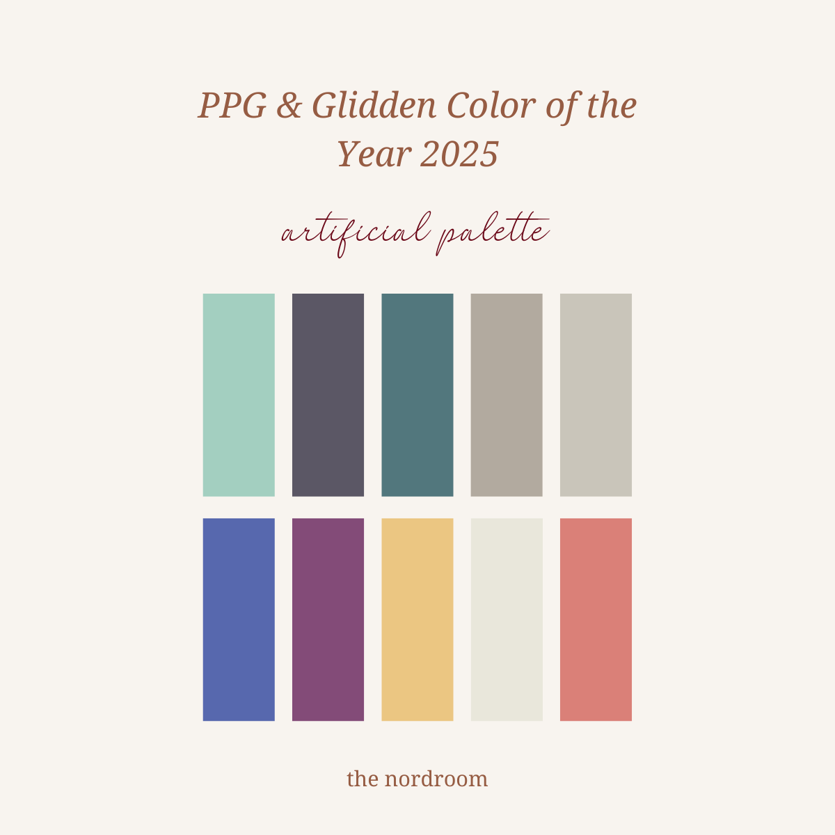PPG & Glidden Color of the Year 2025: Purple Basil 17 ppg glidden color of the year 2025 artificial palette nordroom
