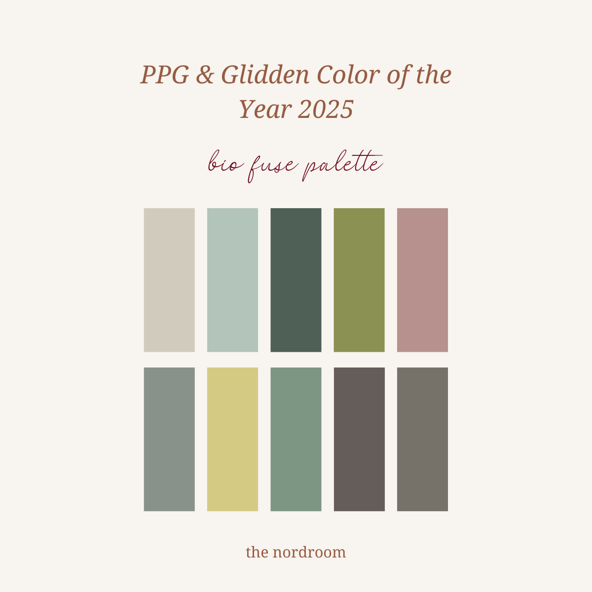PPG & Glidden Color of the Year 2025: Purple Basil 10 ppg glidden color of the year 2025 bio fuse palette nordroom
