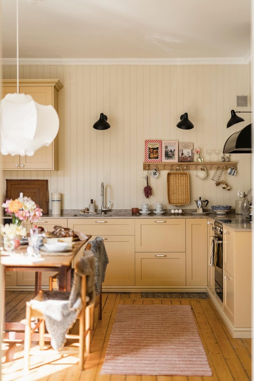 Best of 2024: Kitchens 4 butter yellow kitchen cabinets wooden walls painted in sans by jotun nordroom