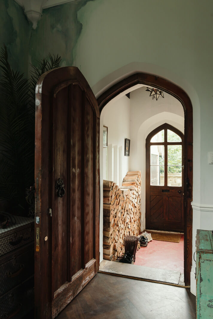 A Colorful Gothic-Style School Conversion in England 8 gothic style wooden door