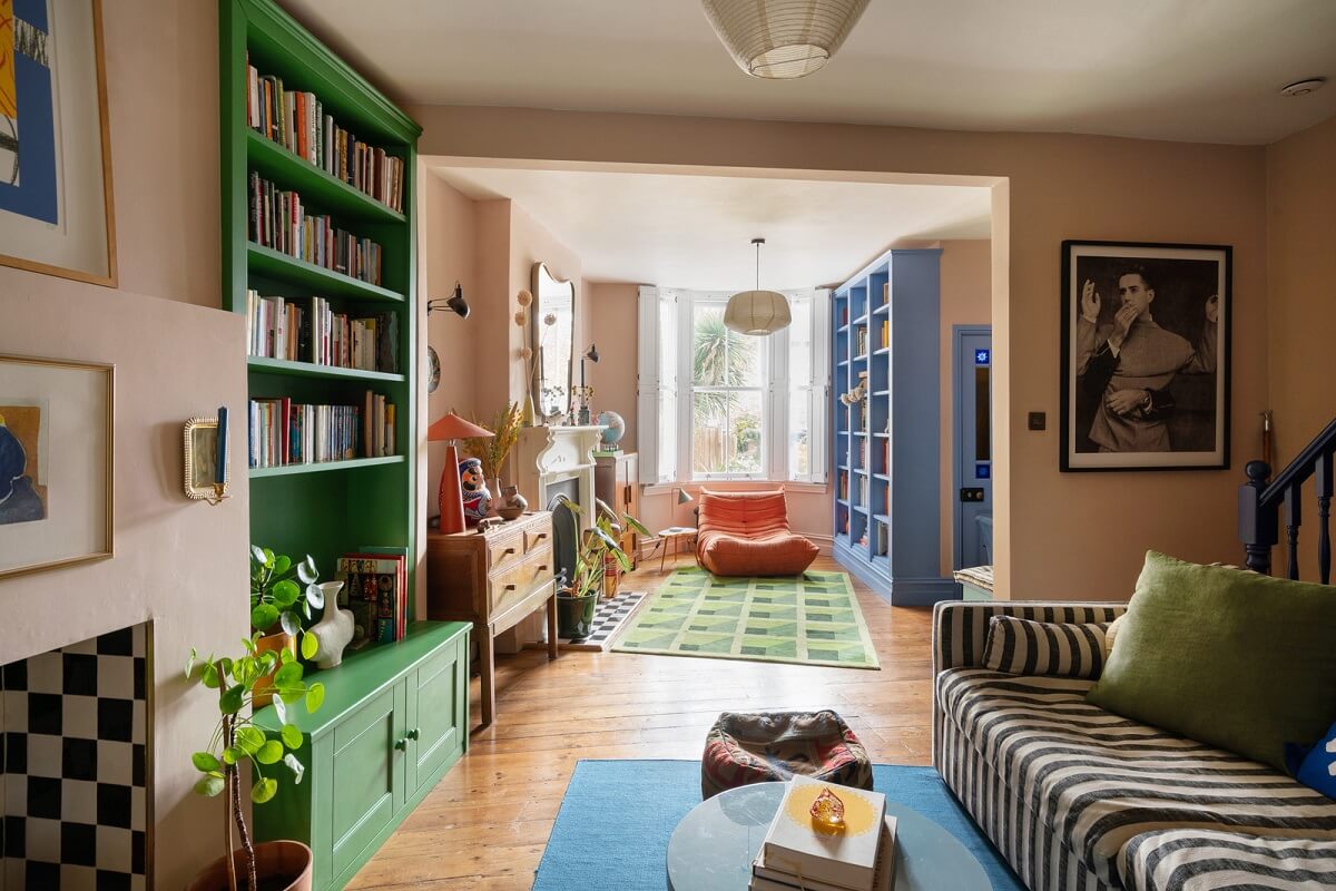 Best of 2024: Living Rooms 7 double colorful living room with pin walls