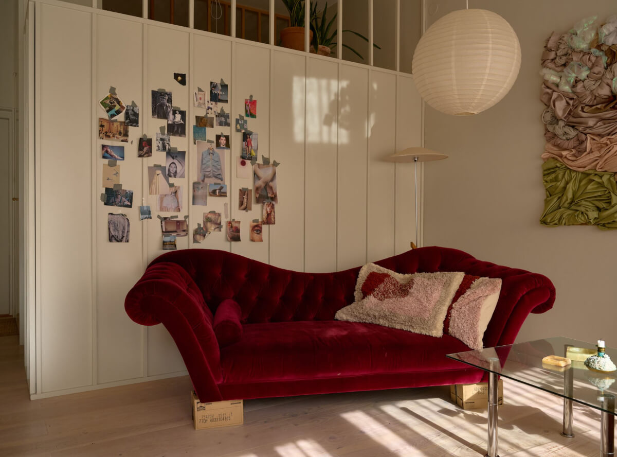 High Ceilings in a Small Swedish Loft Designed for a Family 12 antique sofa