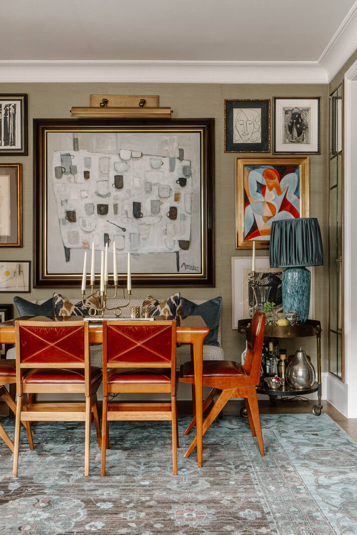 A Cozy Art-Filled Attic Apartment in London 5 art filled apartment dining space