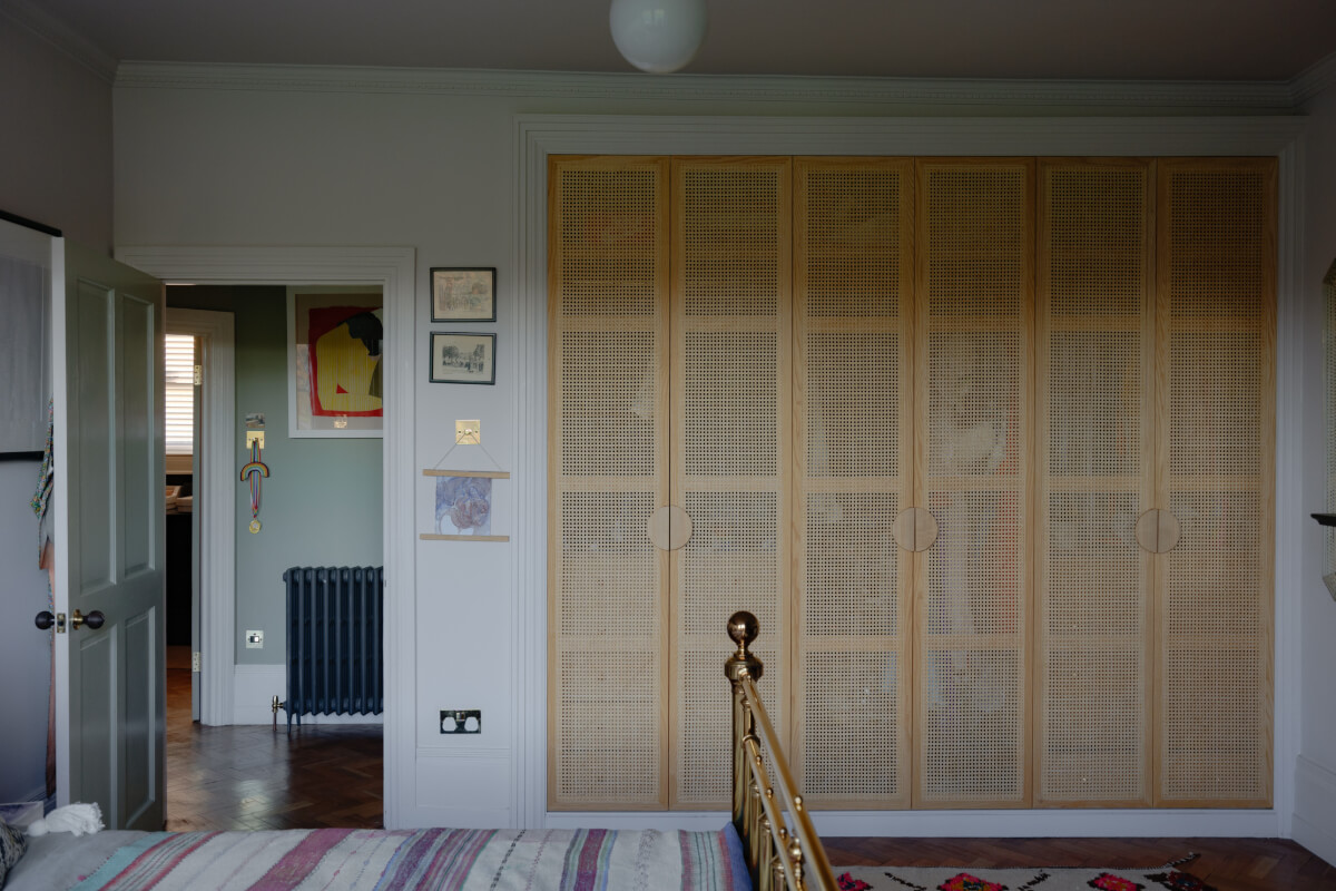 A London Edwardian House with a Light-Filled Kitchen Extension 20 built-in wardrobes cane doors
