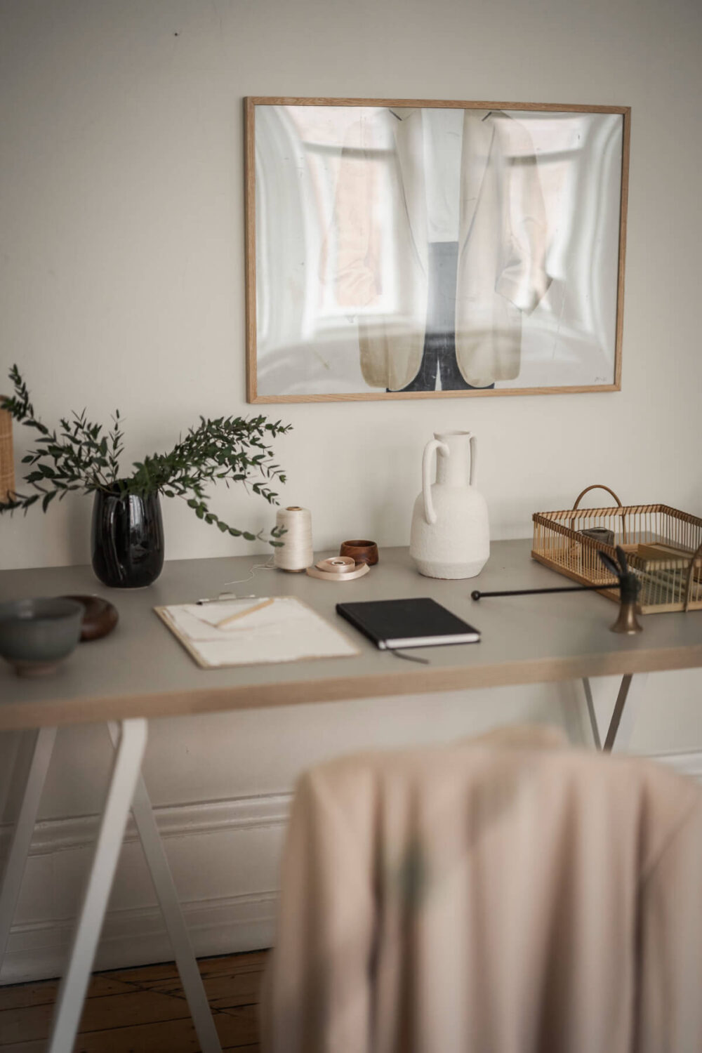 A Stylish Studio Apartment with Period Features and Large Windows 7 desk