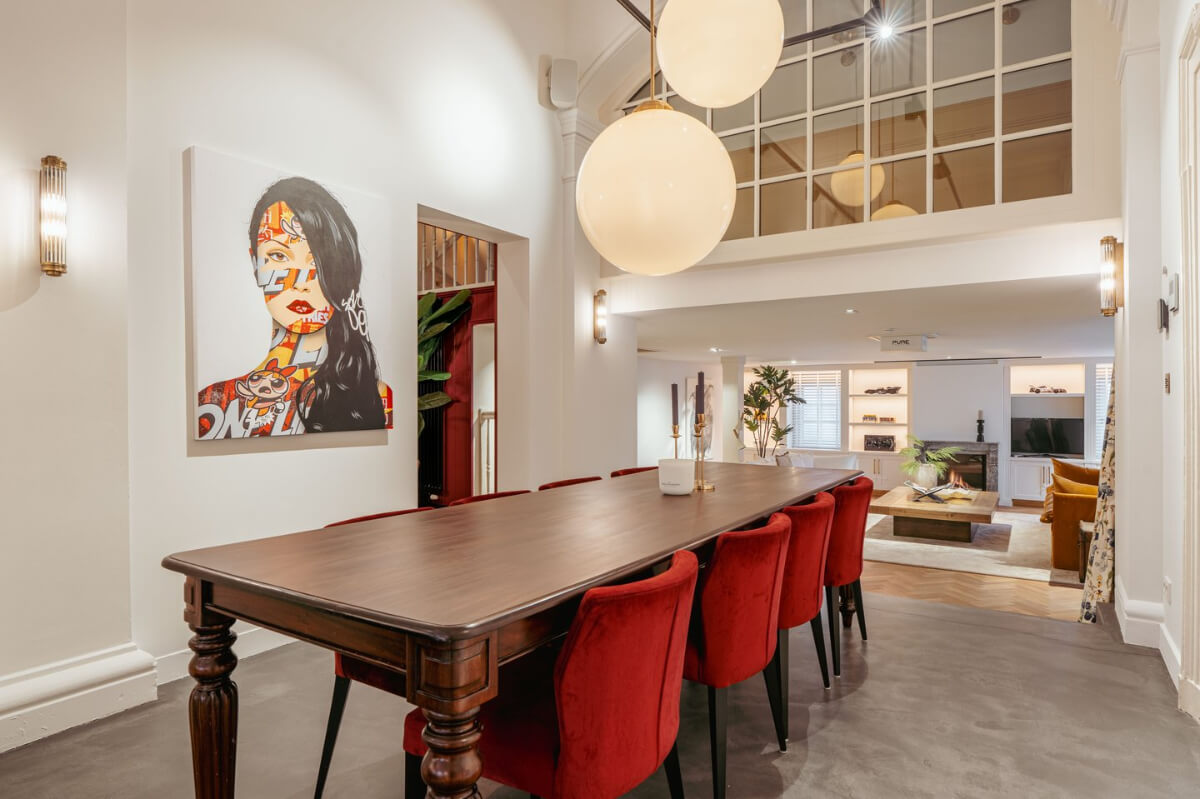 A Unique Ground Floor Duplex Apartment in Amsterdam 8 dining room high ceilings