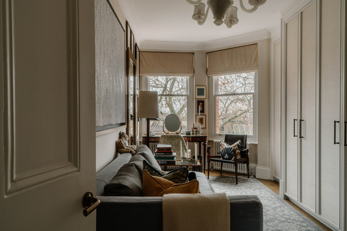 A Cozy Art-Filled Attic Apartment in London 18 wardrobe room