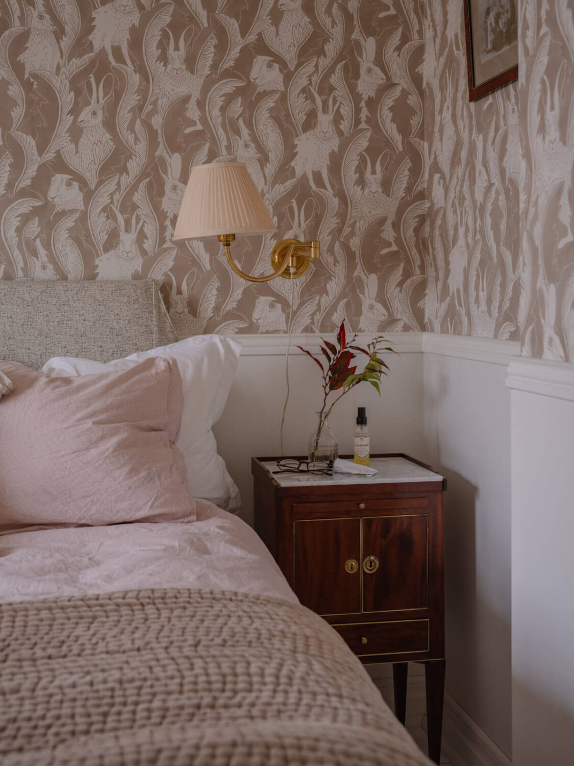 A Romantic Countryside Villa North of Stockholm 26 bedroom nightstand marble top
