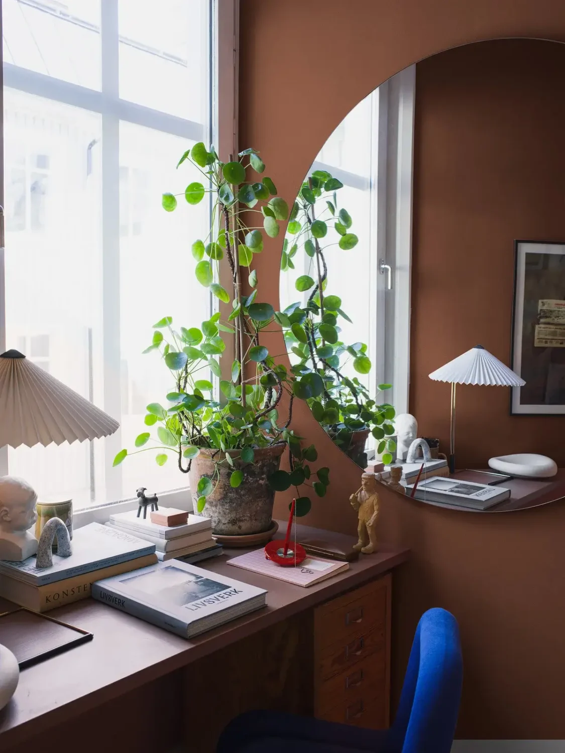 Best of 2025: Home Offices 6 brown home office large mirror nordroom