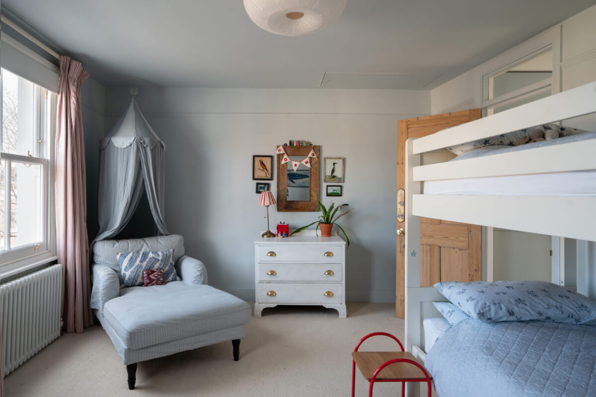 A Bright Victorian House with Plaster Walls and Blue Rooms 21 kids bedroom bunk bed