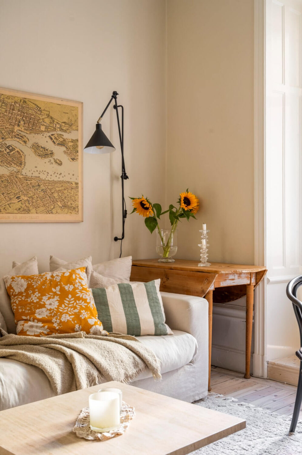 A Cozy Small Apartment with Period Features and Lots of Storage 3 living room detail