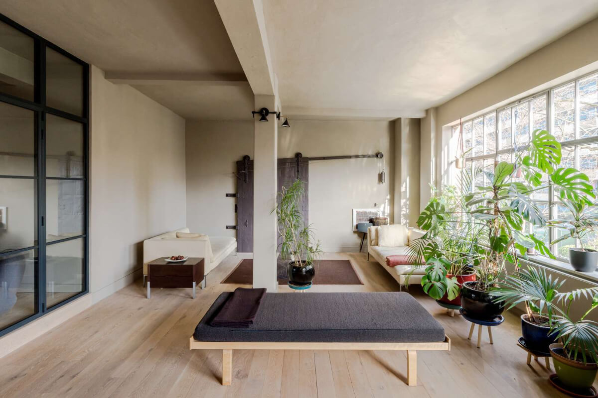 Soft-Colored Contemporary Interiors in a Warehouse Apartment 1 warehouse apartment living room