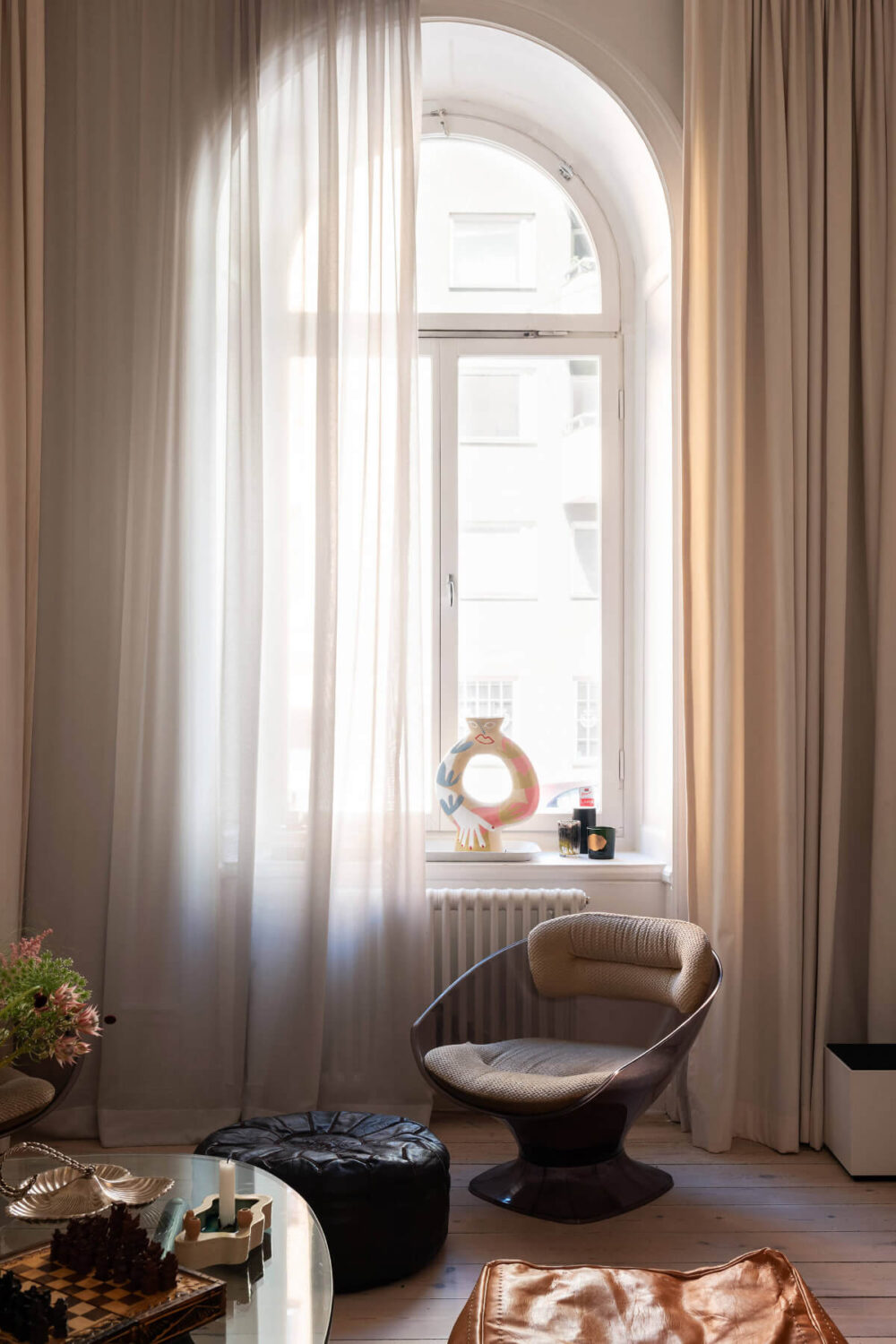 Arches and a Wall Mural in a Swedish Apartment 6 arched window