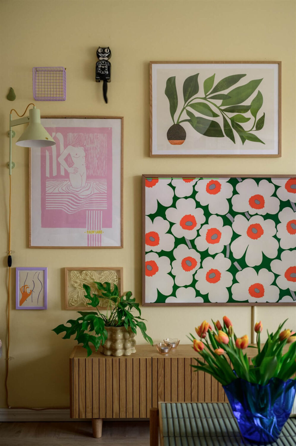 Colorful Rooms in a Bright Two-Bedroom Stockholm Apartment 6 pastel yellow gallery wallv