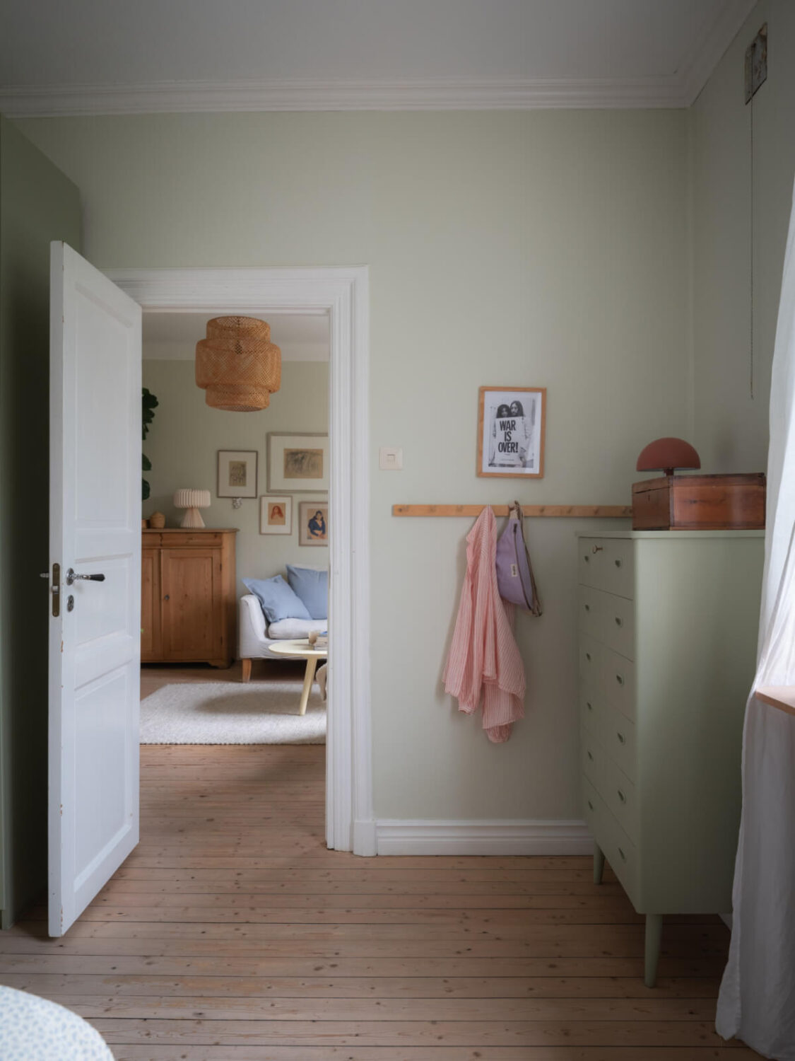 A Soft Color Palette and a Charming Kitchen in a Swedish Apartment 21 bedroom corner