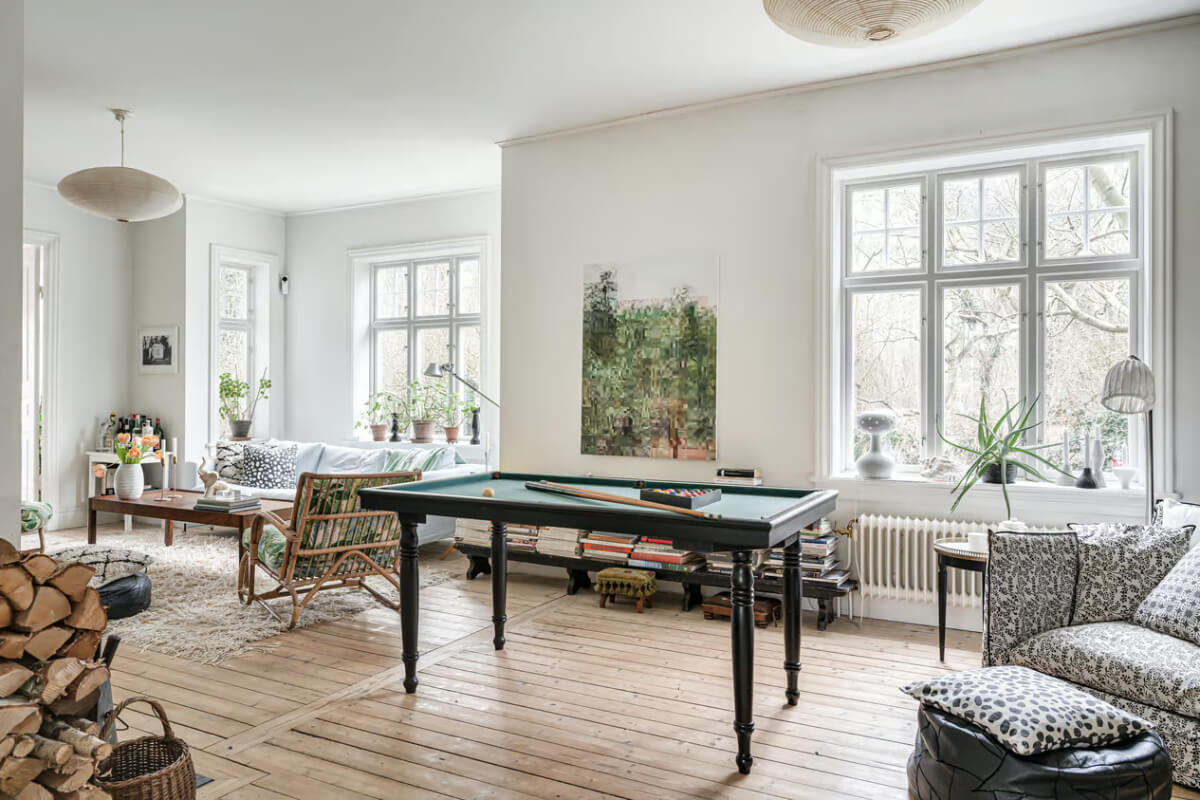 A Beautiful Former Summer House in Southern Sweden 3 light open plan living space