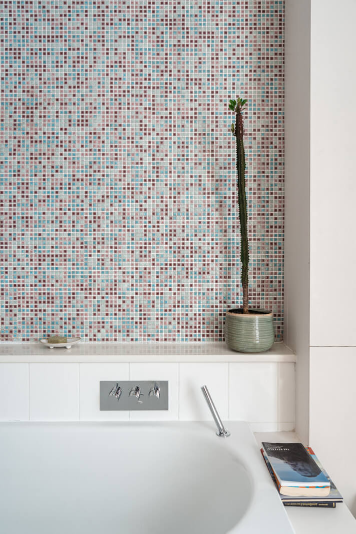 An Edwardian House with Muted Tones, Natural Materials, and a Landscaped Garden 24 mosaic tiles