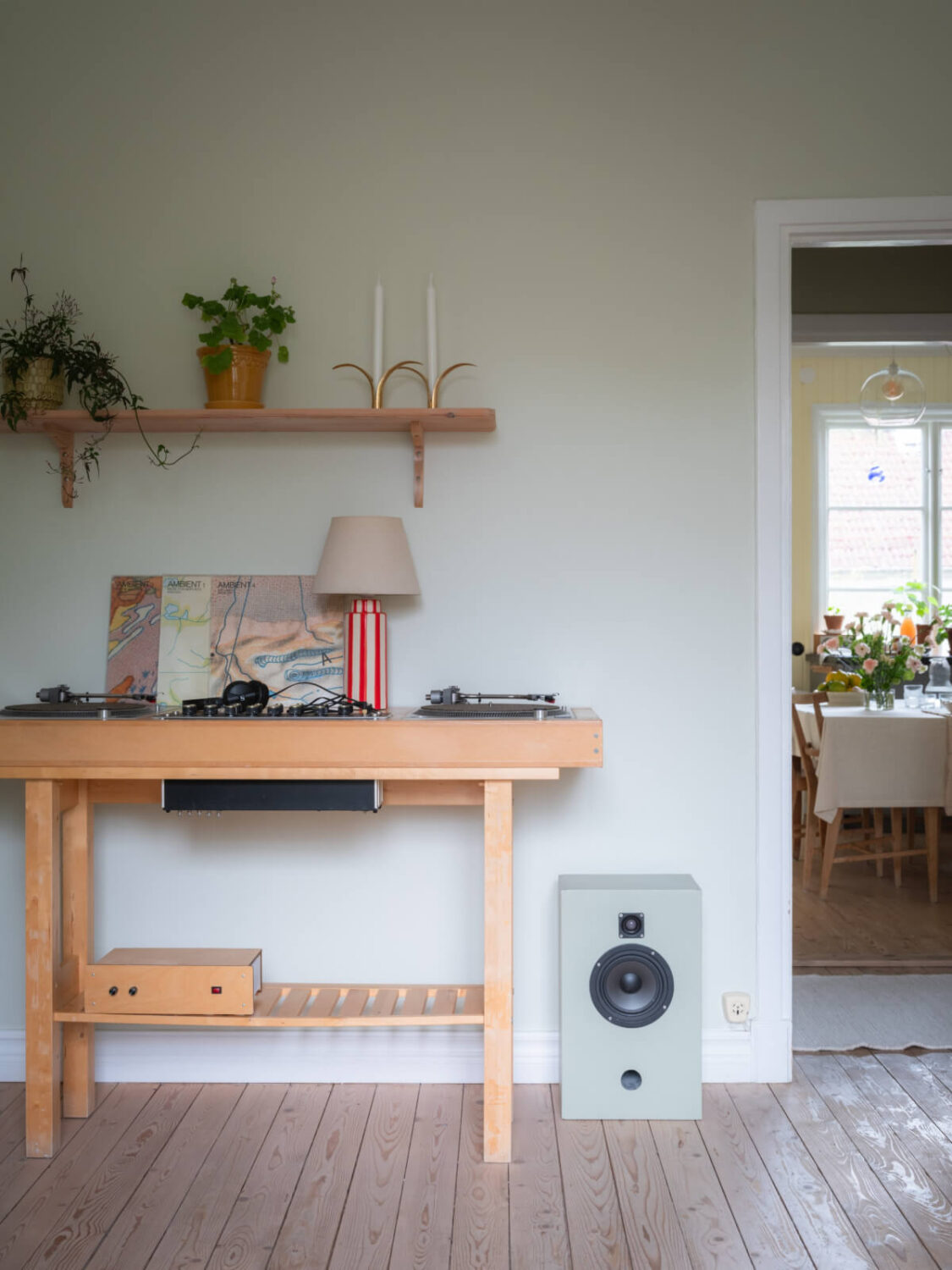 A Soft Color Palette and a Charming Kitchen in a Swedish Apartment 19 music corner