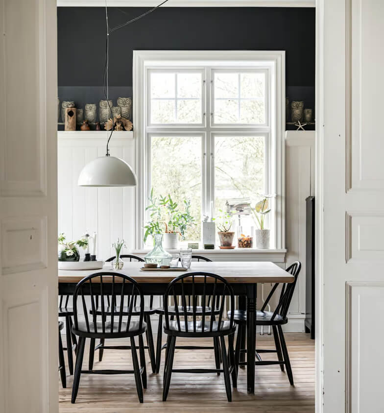 A Beautiful Former Summer House in Southern Sweden 10 peek into dining room